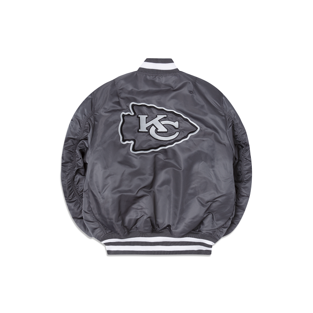 Alpha Industries X Kansas City Chiefs Gray MA-1 Bomber Jacket - Image 2