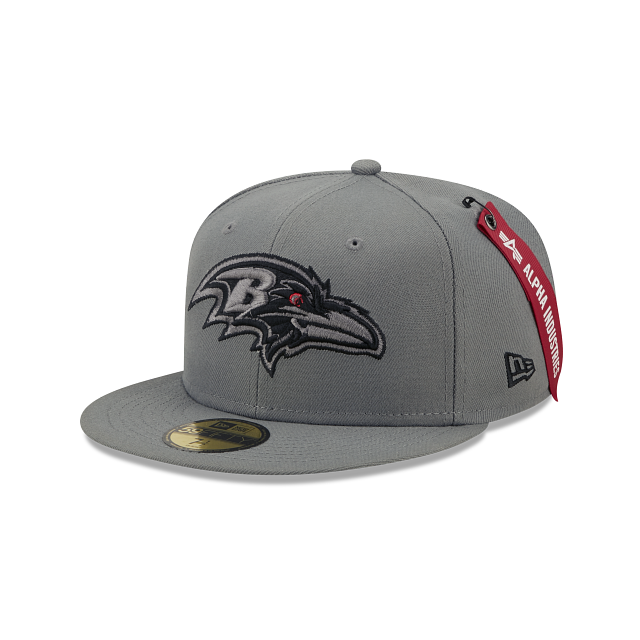 Alpha Industries X Baltimore Ravens Gray 59FIFTY Fitted Hat