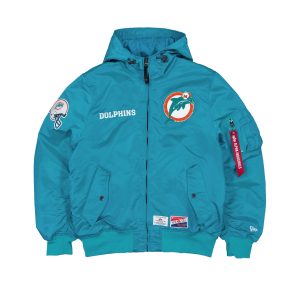 Alpha Industries x Miami Dolphins Historic L-2B Hooded Bomber Jacket