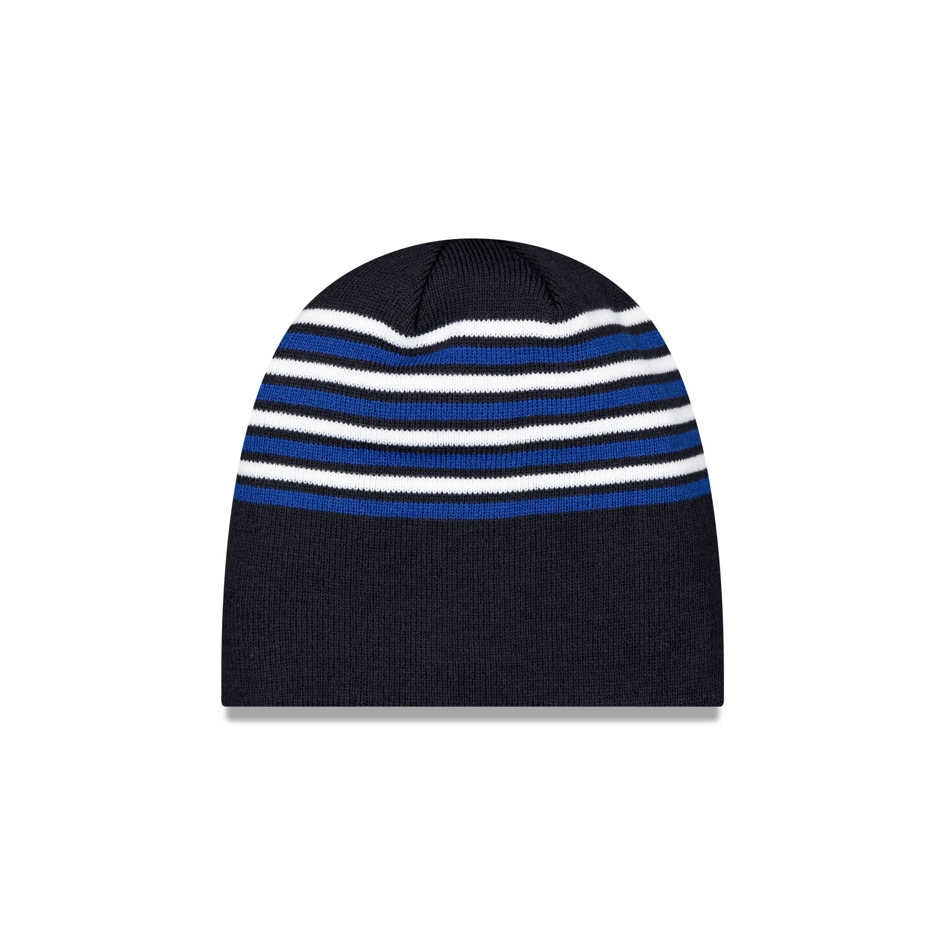 Chelsea FC Lion Crest Stripe Blue Knit Beanie Hat - Image 2