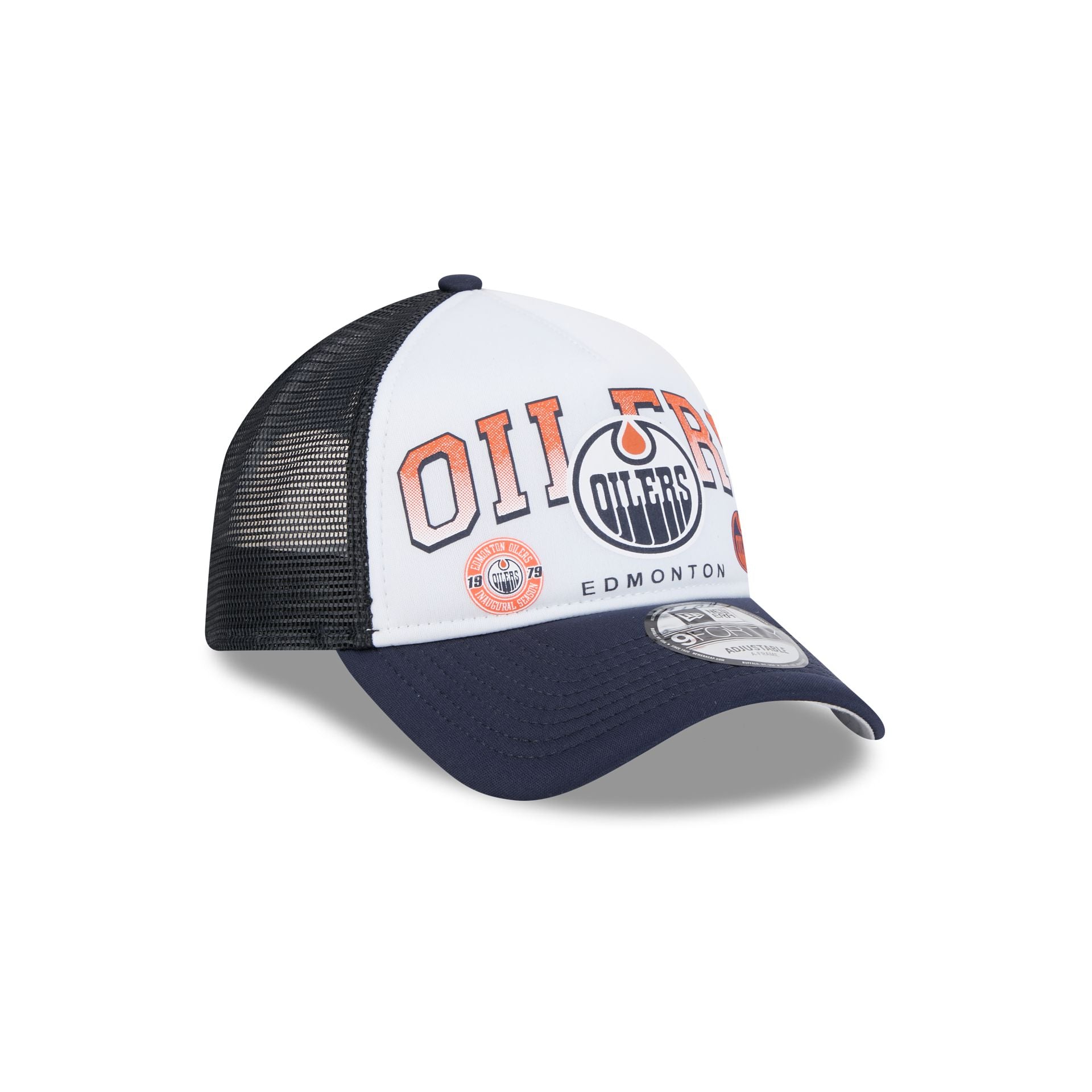 Edmonton Oilers Sport Classics 9FORTY A-Frame Trucker Hat - Image 3
