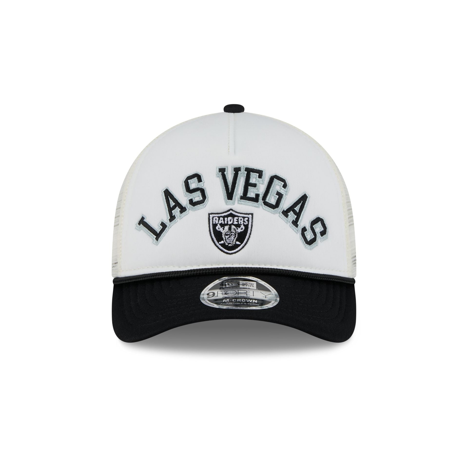 Las Vegas Raiders Chrome Arch 9FORTY M-Crown A-Frame Trucker Hat - Image 2