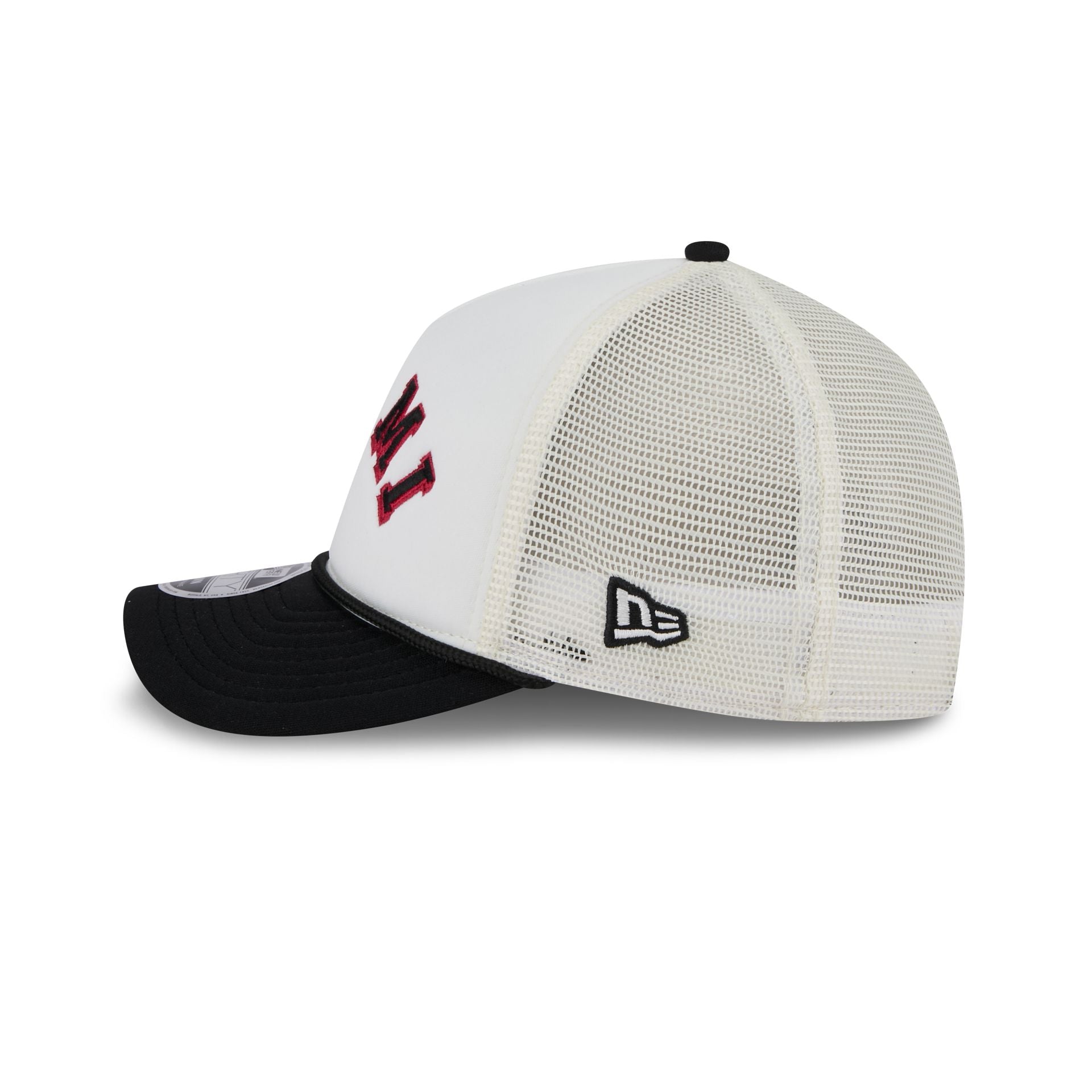Miami Heat Chrome Arch 9FORTY M-Crown A-Frame Trucker Hat - Image 4