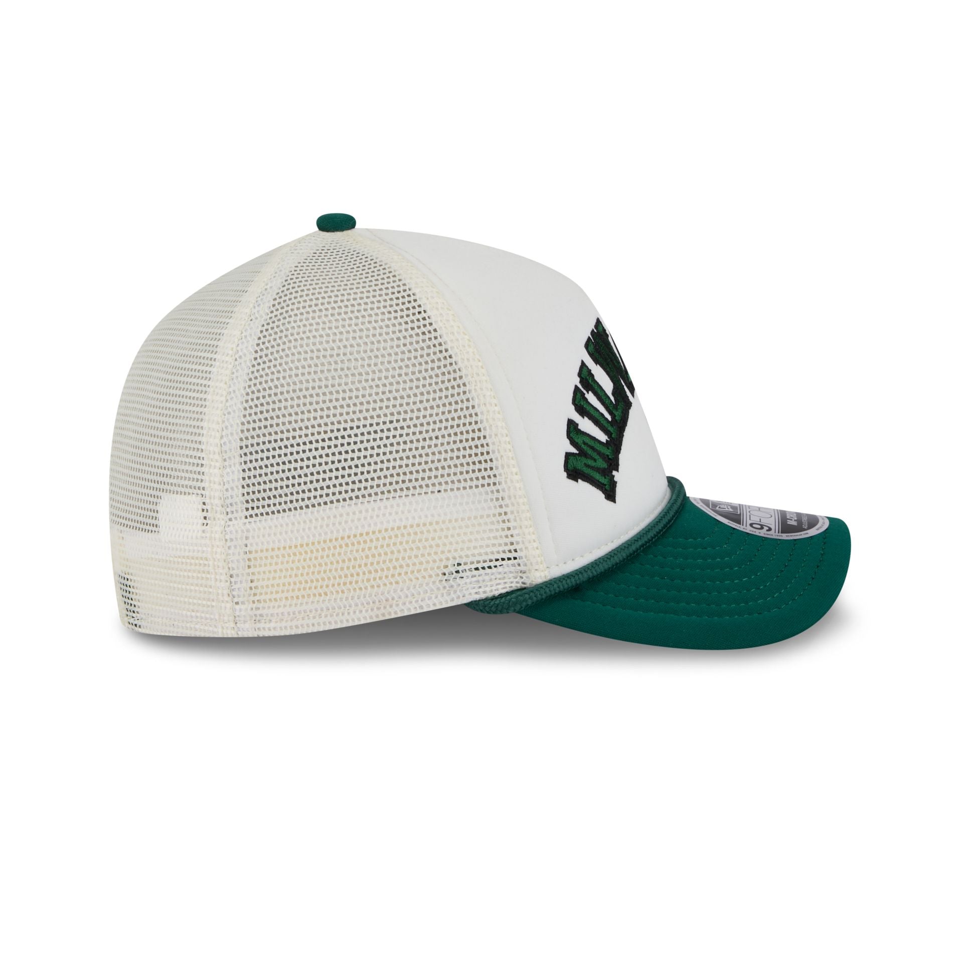 Milwaukee Bucks Chrome Arch 9FORTY M-Crown A-Frame Trucker Hat - Image 5