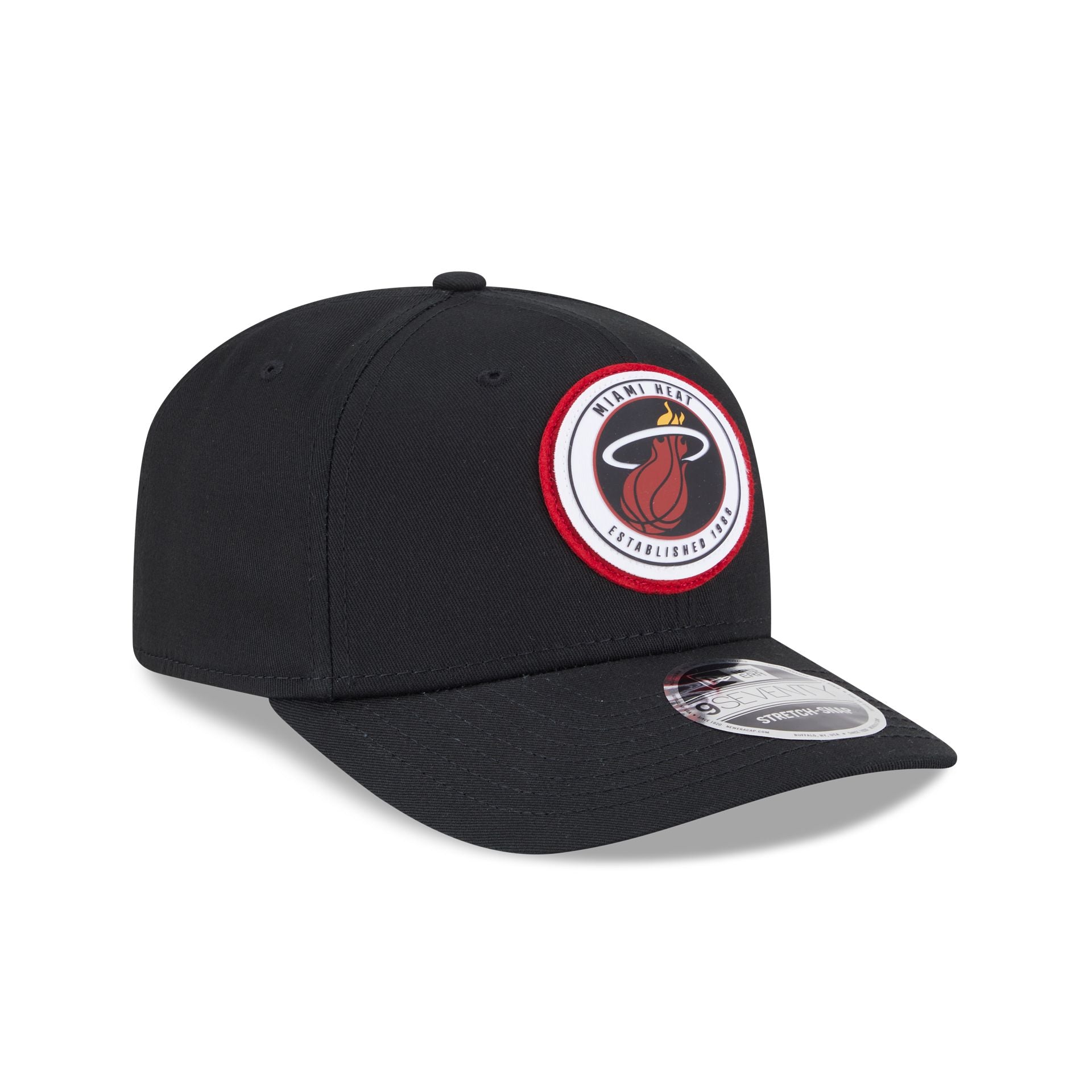 Miami Heat Circle Patch 9SEVENTY Stretch-Snap Hat - Image 3