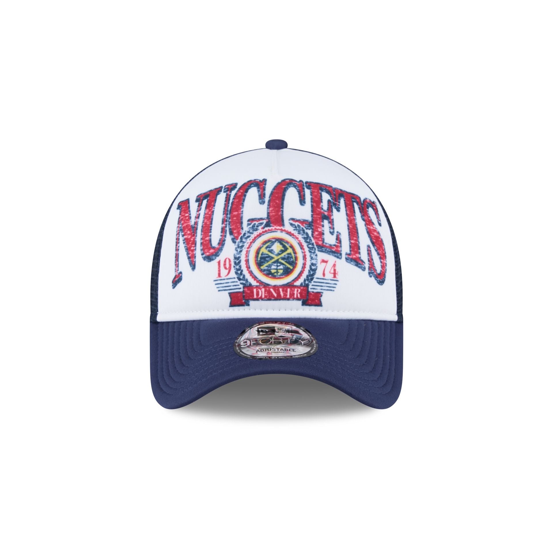 Denver Nuggets Distressed 9FORTY A-Frame Trucker Hat - Image 2