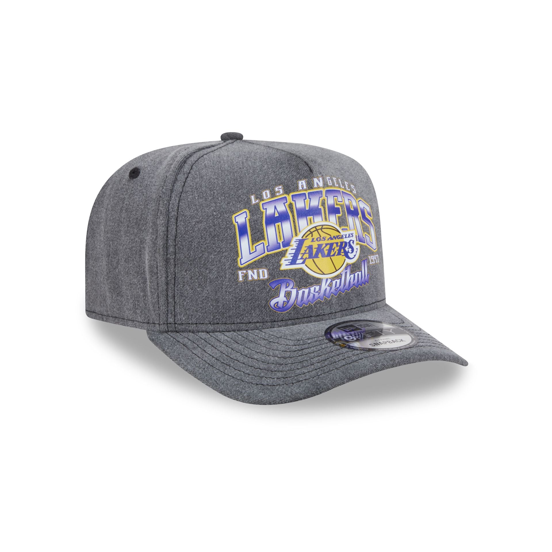 Los Angeles Lakers Washed 9FIFTY A-Frame Snapback Hat - Image 3
