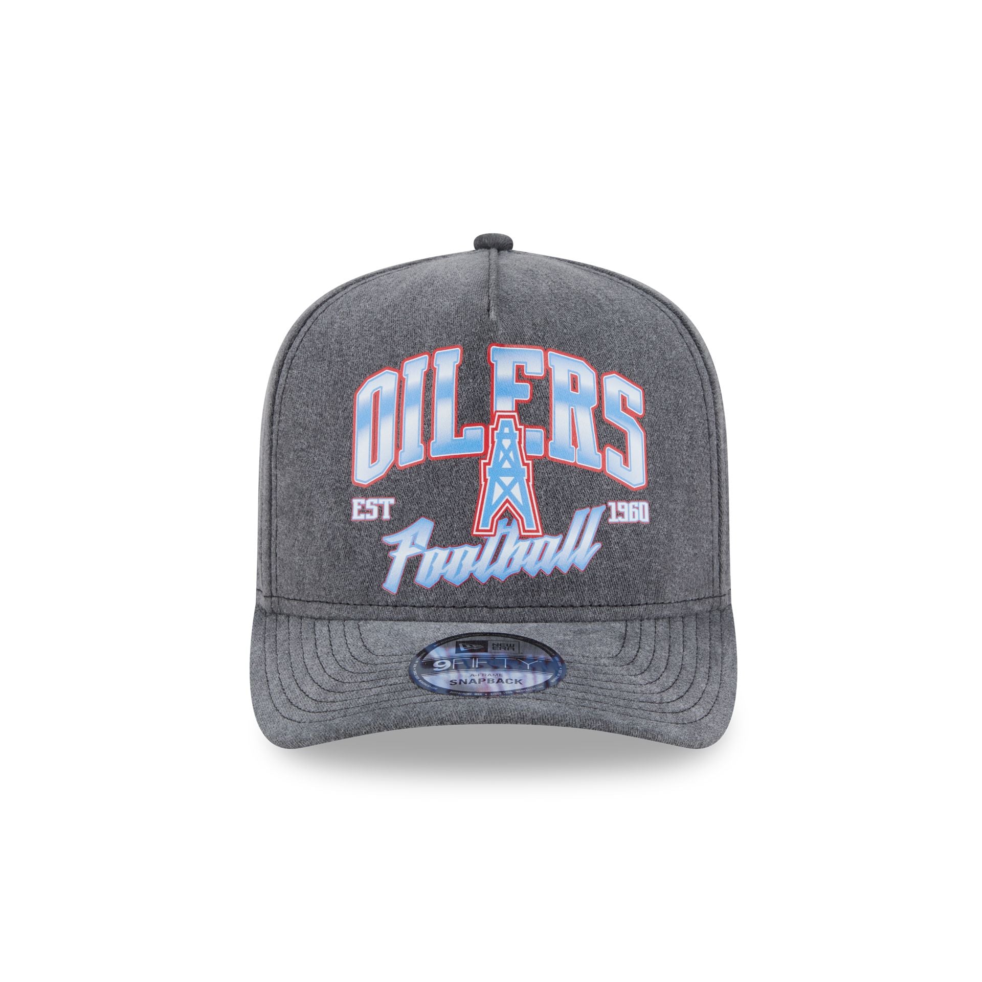Oilers Washed 9FIFTY A-Frame Snapback Hat - Image 2