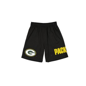 Green Bay Packers Mesh Black Shorts