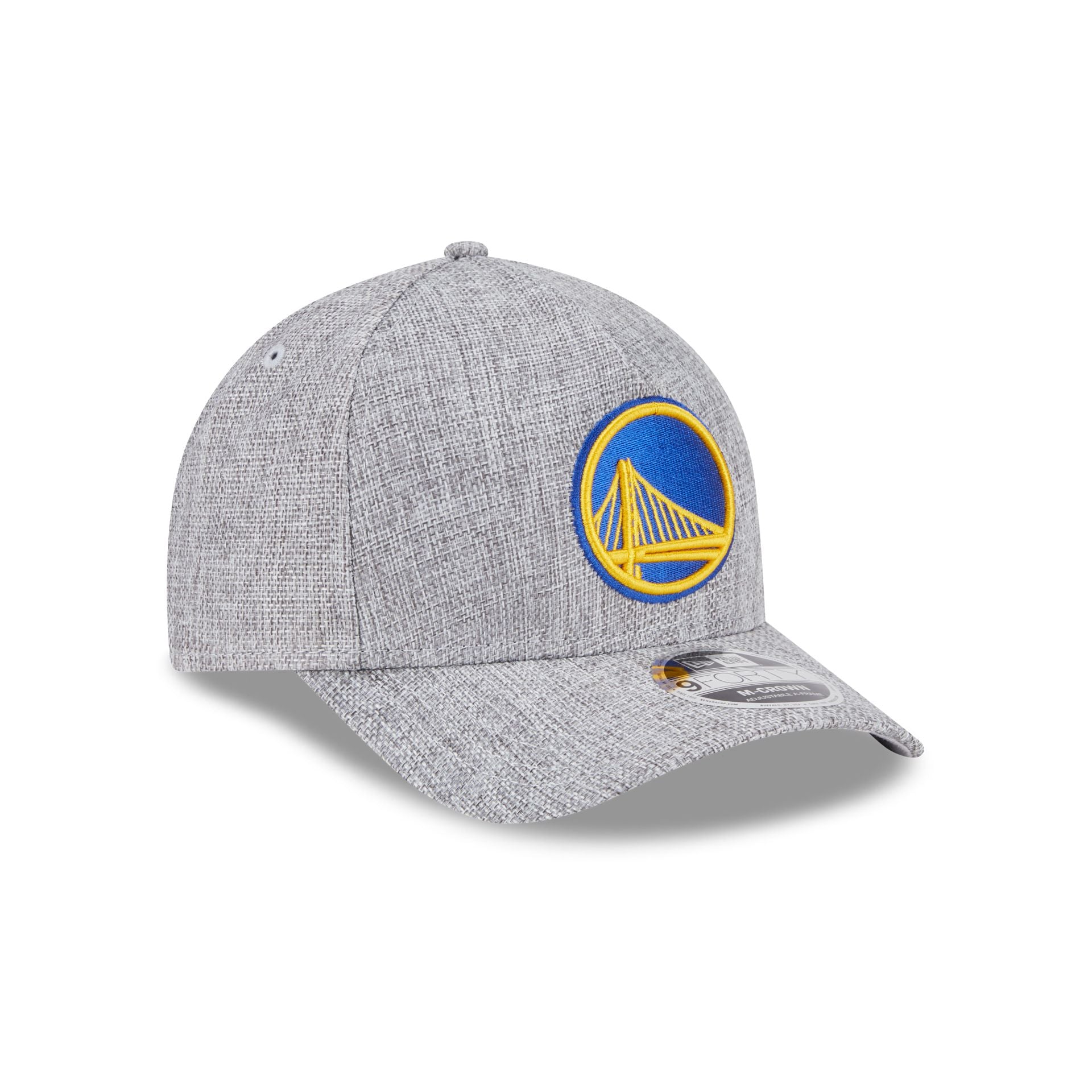 Golden State Warriors Cotton Weave Gray 9FORTY M-Crown A-Frame Snapback Hat - Image 3