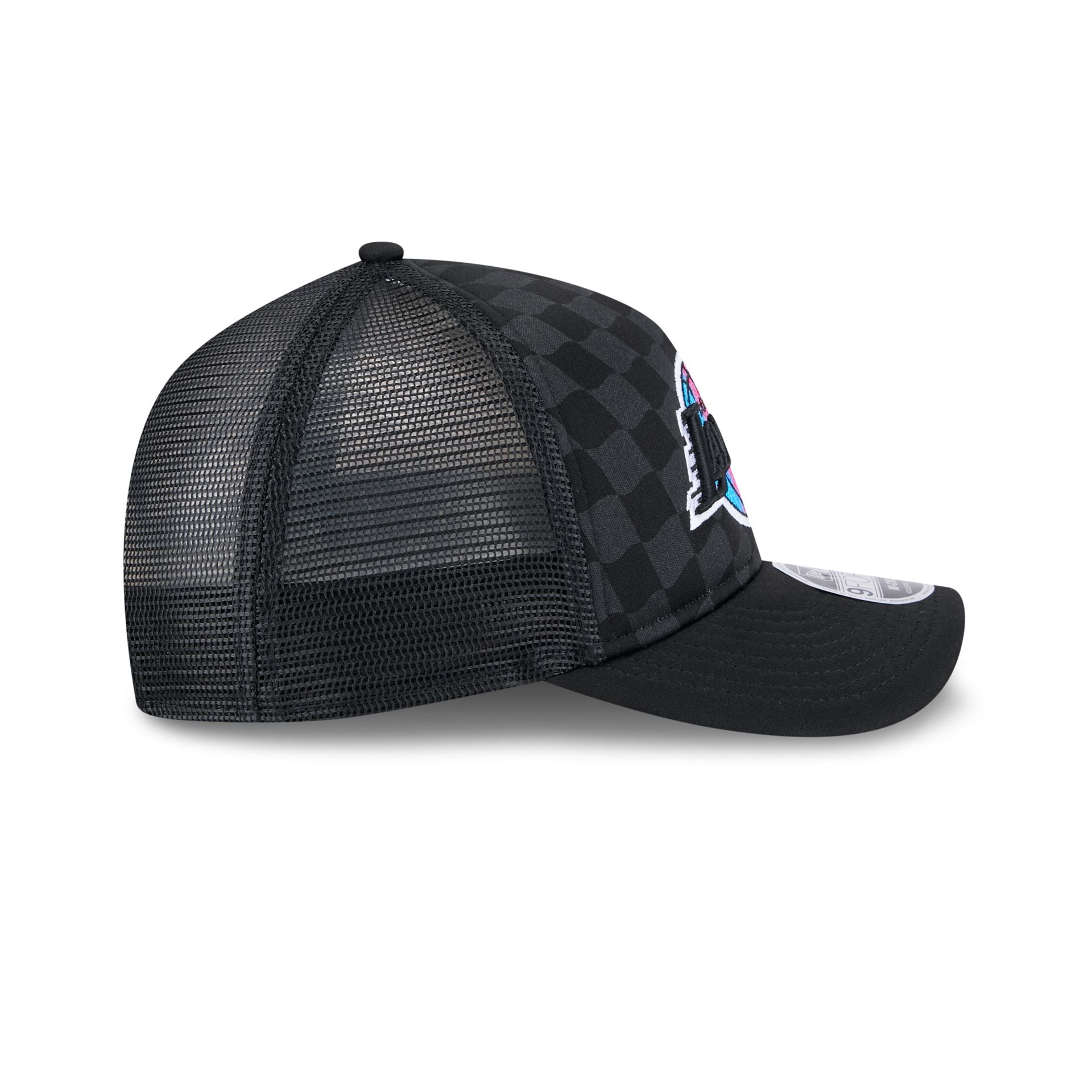 Los Angeles Lakers Gradient Raceway 9FORTY M-Crown A-Frame Trucker Hat - Image 5