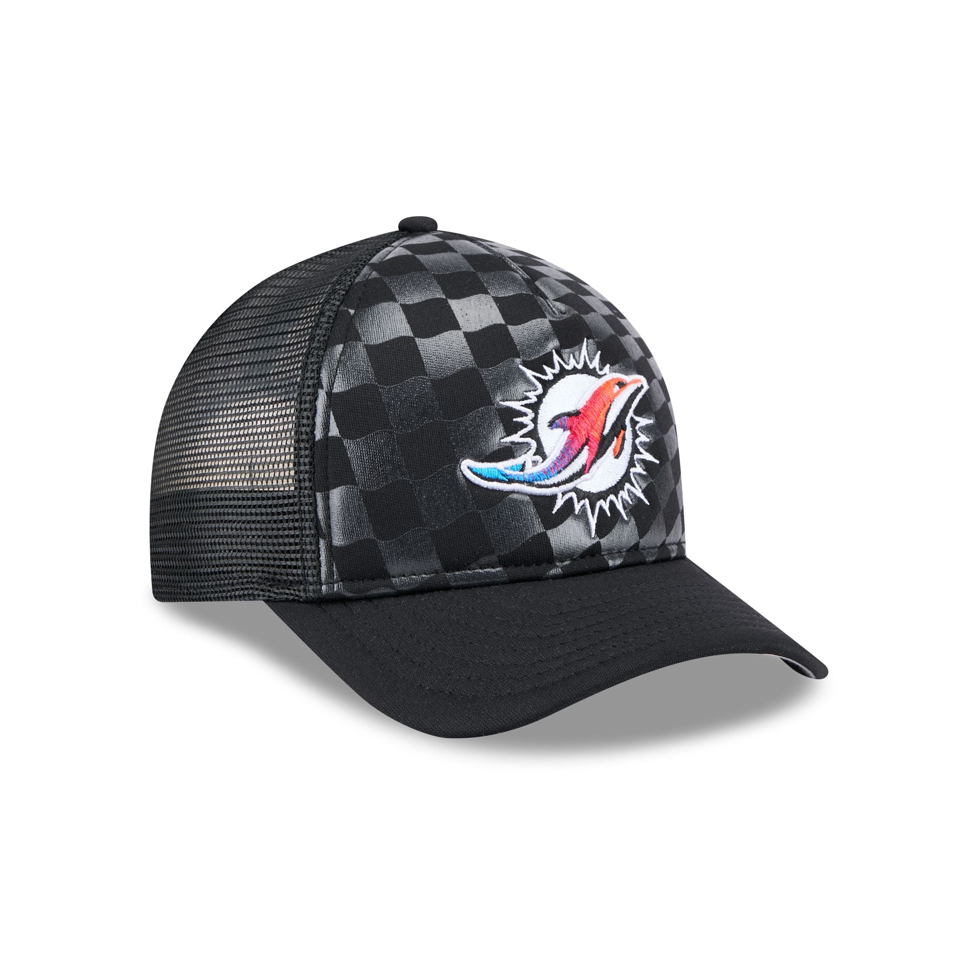 Miami Dolphins Gradient Raceway 9FORTY M-Crown A-Frame Trucker Hat - Image 3