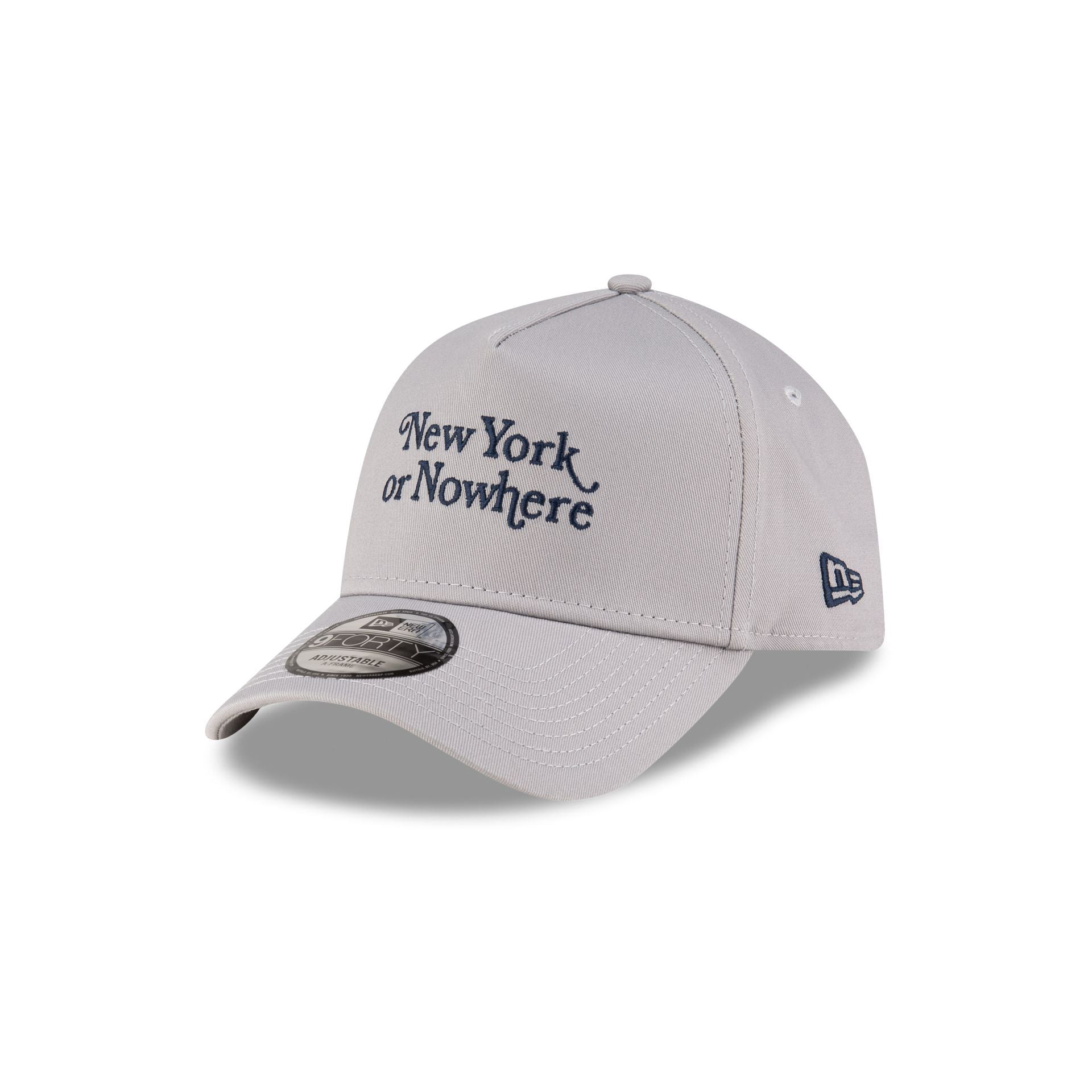 New York or Nowhere x New York Yankees Gray Wordmark 9FORTY A-Frame Snapback Hat - Image 3