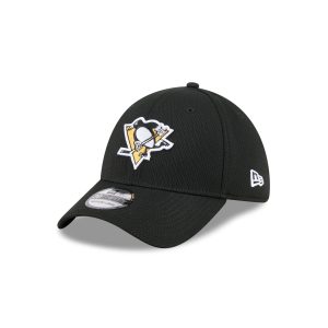 Pittsburgh Penguins Black 39THIRTY Stretch Fit Hat