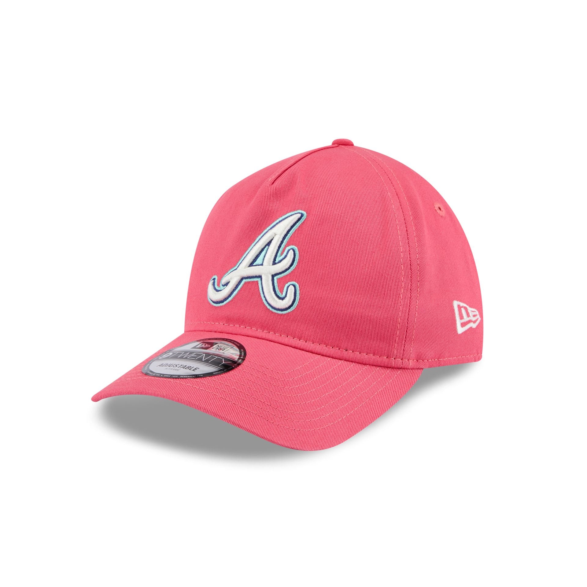 Atlanta Braves Coral 9TWENTY A-Frame Adjustable Hat - Image 3