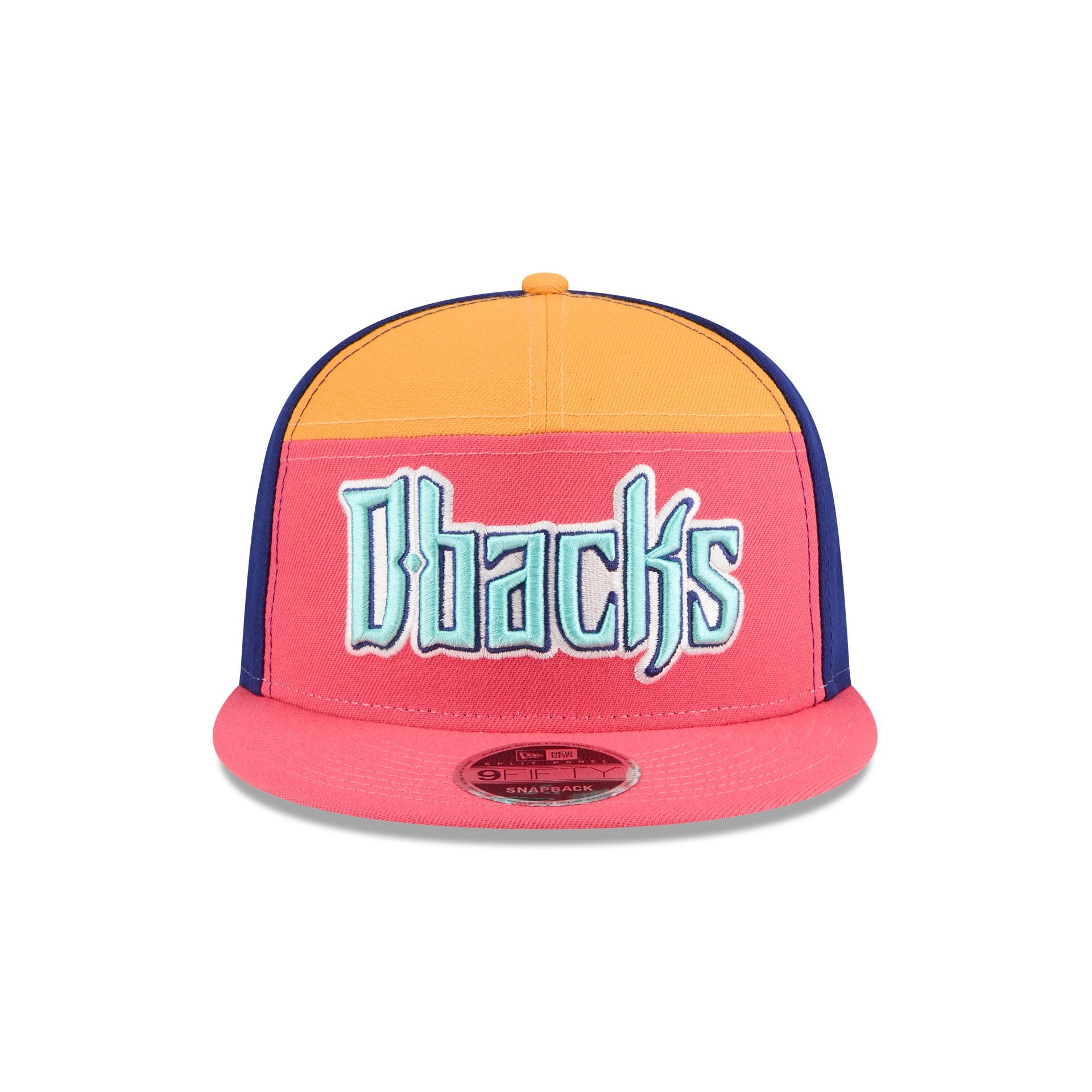 Arizona Diamondbacks Coral Split Panel 9FIFTY Snapback Hat - Image 2
