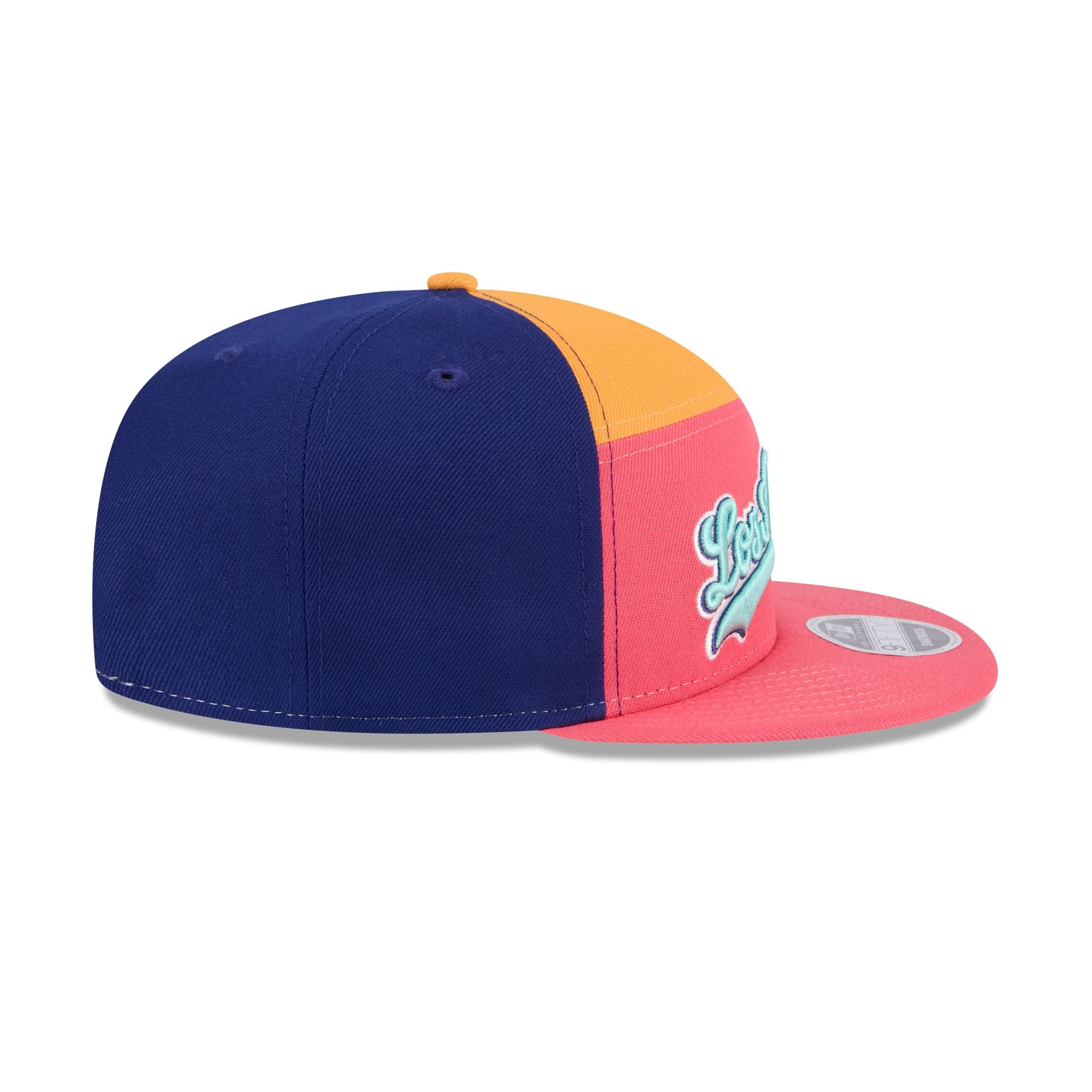 Los Angeles Dodgers Coral Split Panel 9FIFTY Snapback Hat - Image 5