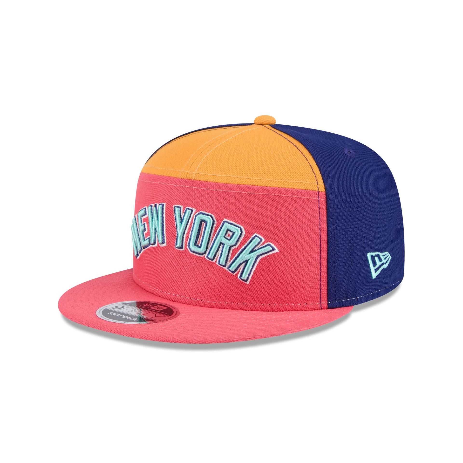 New York Yankees Coral Split Panel 9FIFTY Snapback Hat