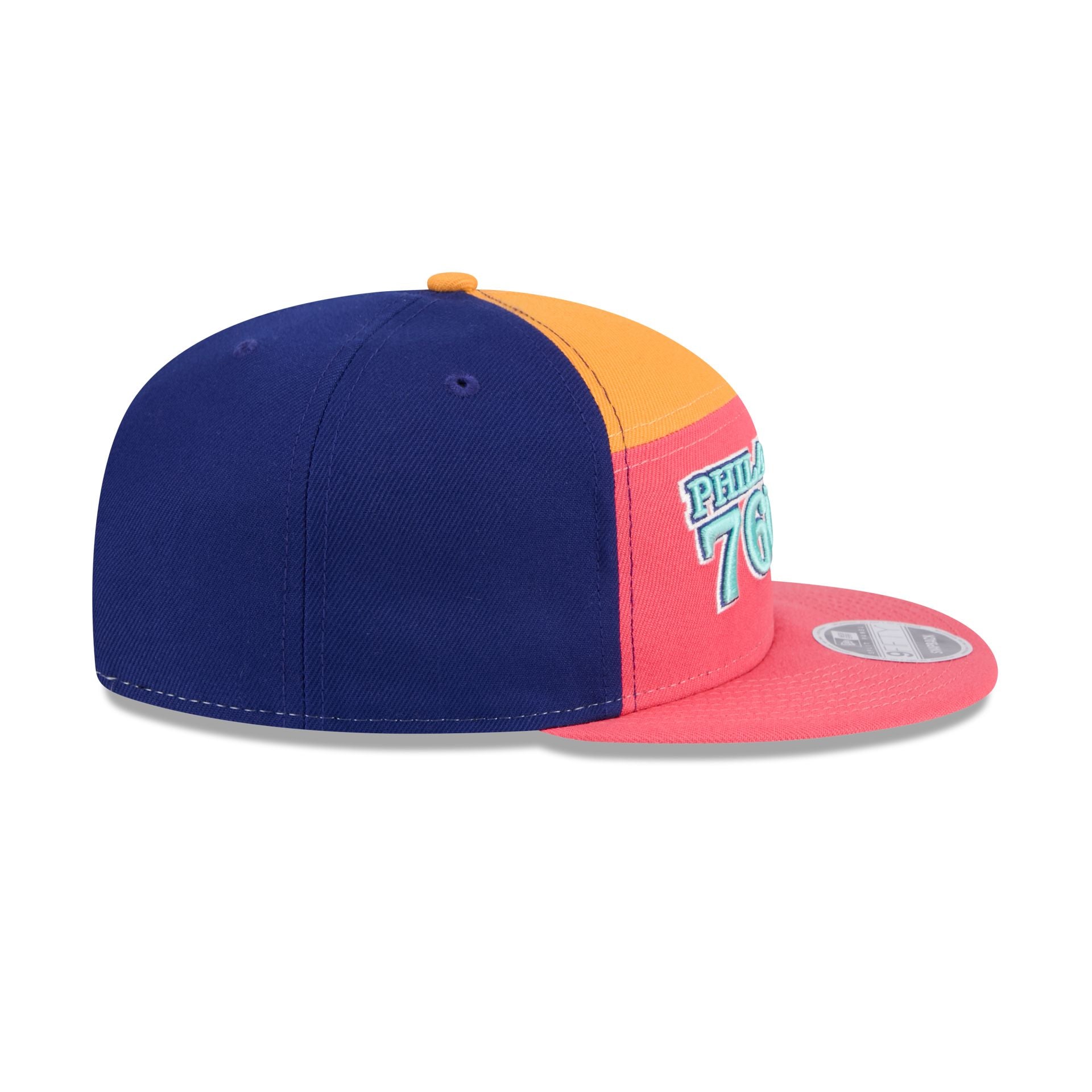 Philadelphia 76ers Coral Split Panel 9FIFTY Snapback Hat - Image 5