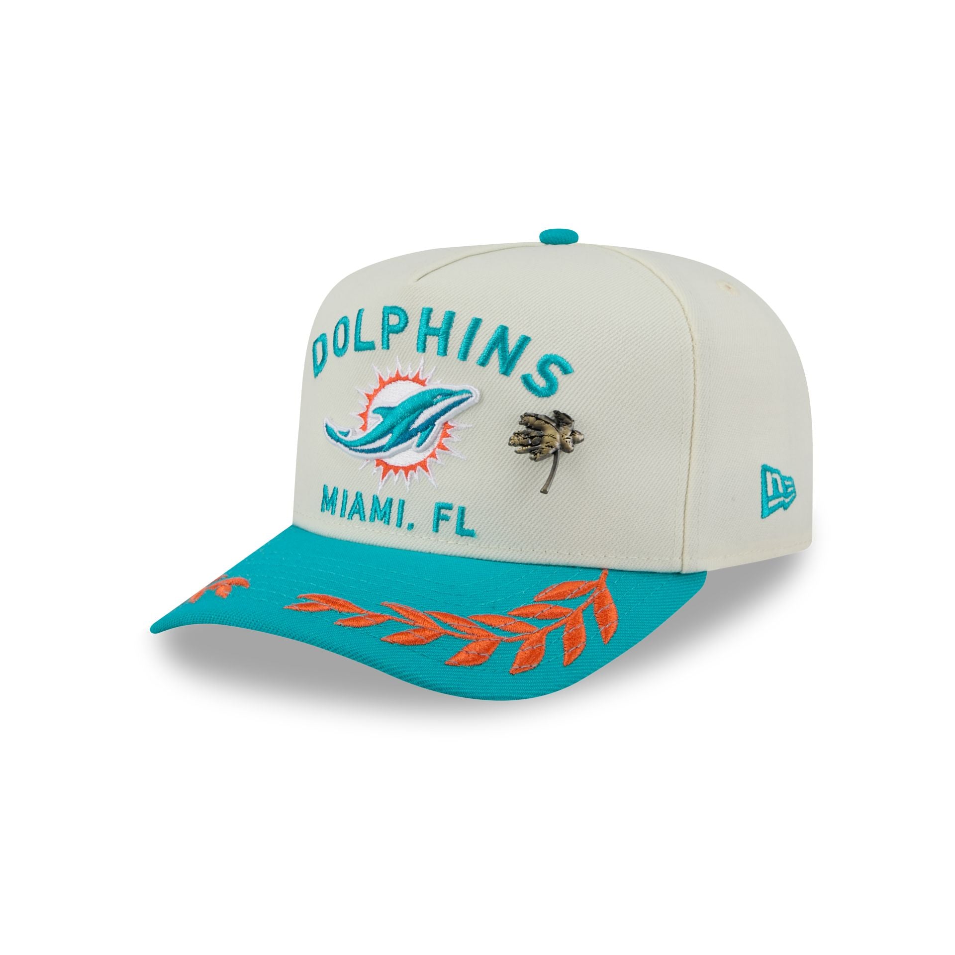 Miami Dolphins 2025 Draft Chrome White 59FIFTY A-Frame Fitted Hat