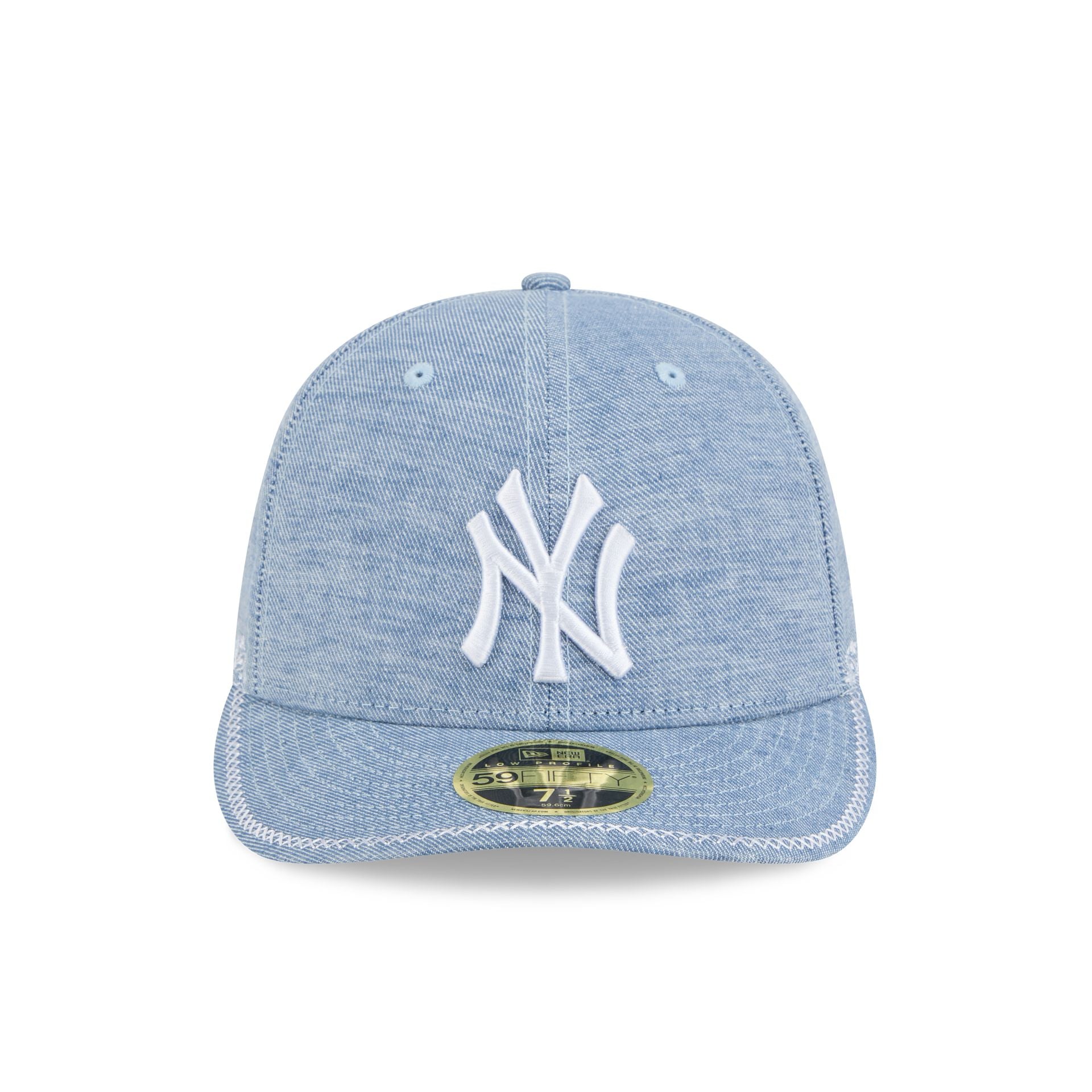 New York Yankees Hand Stitched Chambray Low Profile 59FIFTY Fitted Hat - Image 2