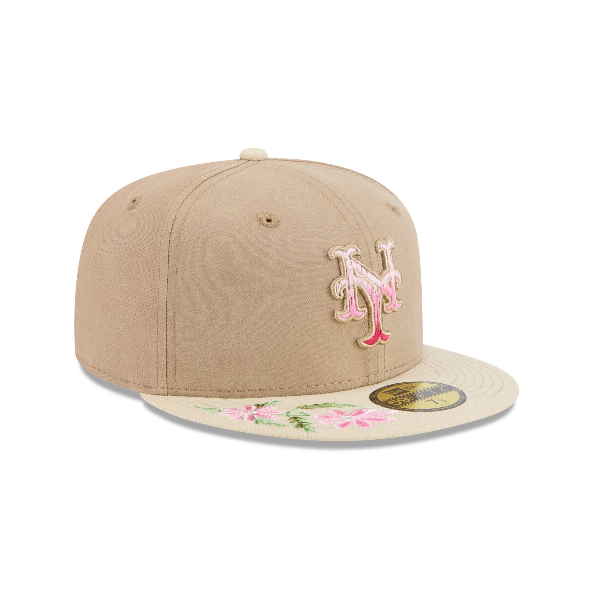 New York Mets Hand Stitched Floral 59FIFTY Fitted Hat - Image 3
