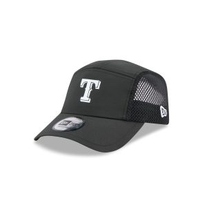 Texas Rangers Black Poly Runner Adjustable Hat