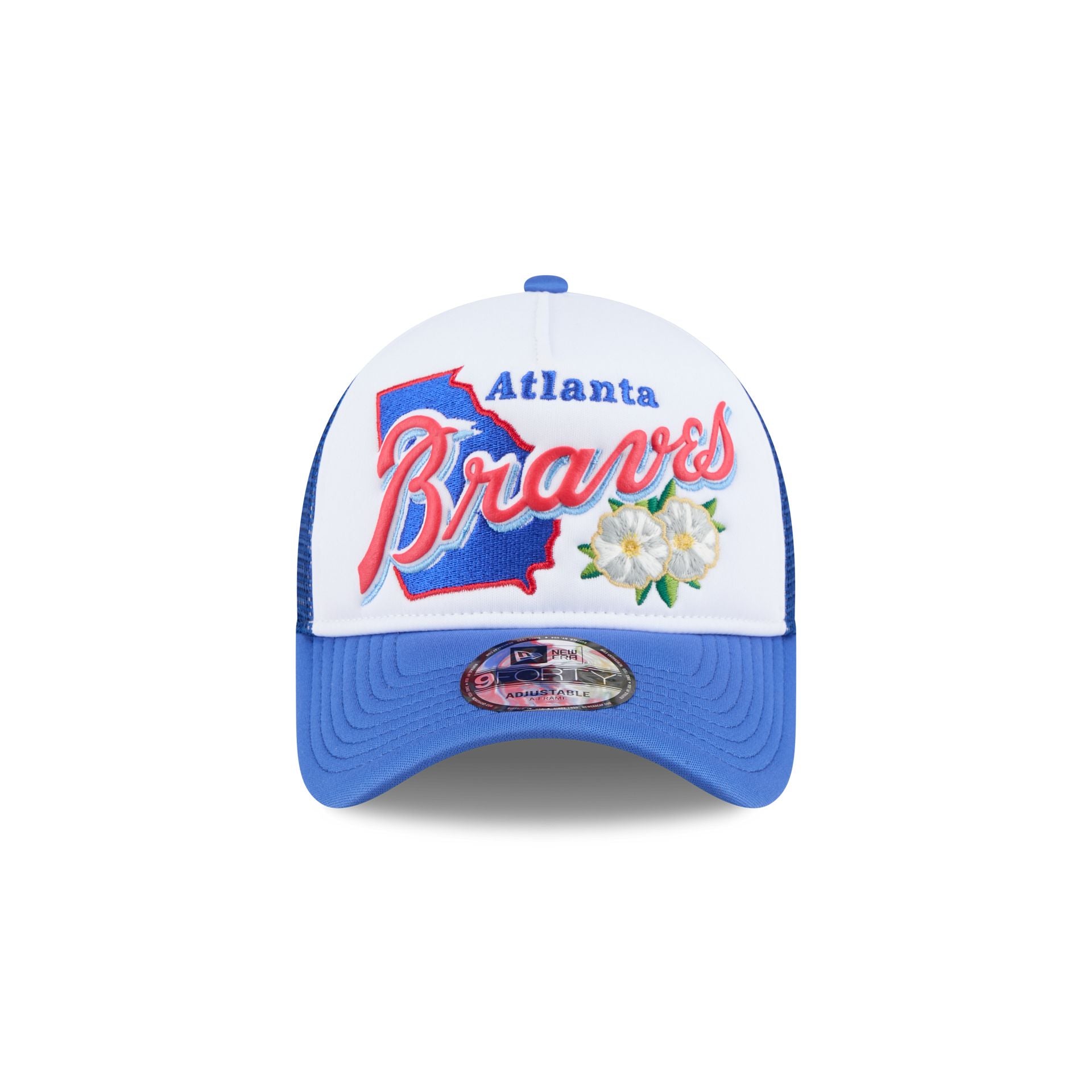 Atlanta Braves State Flower 9FORTY A-Frame Trucker Hat - Image 2