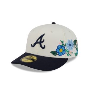 Atlanta Braves Tonal Florals White 59FIFTY Fitted Hat