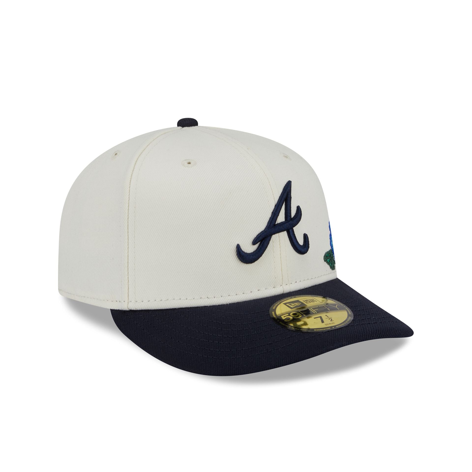 Atlanta Braves Tonal Florals White 59FIFTY Fitted Hat - Image 3
