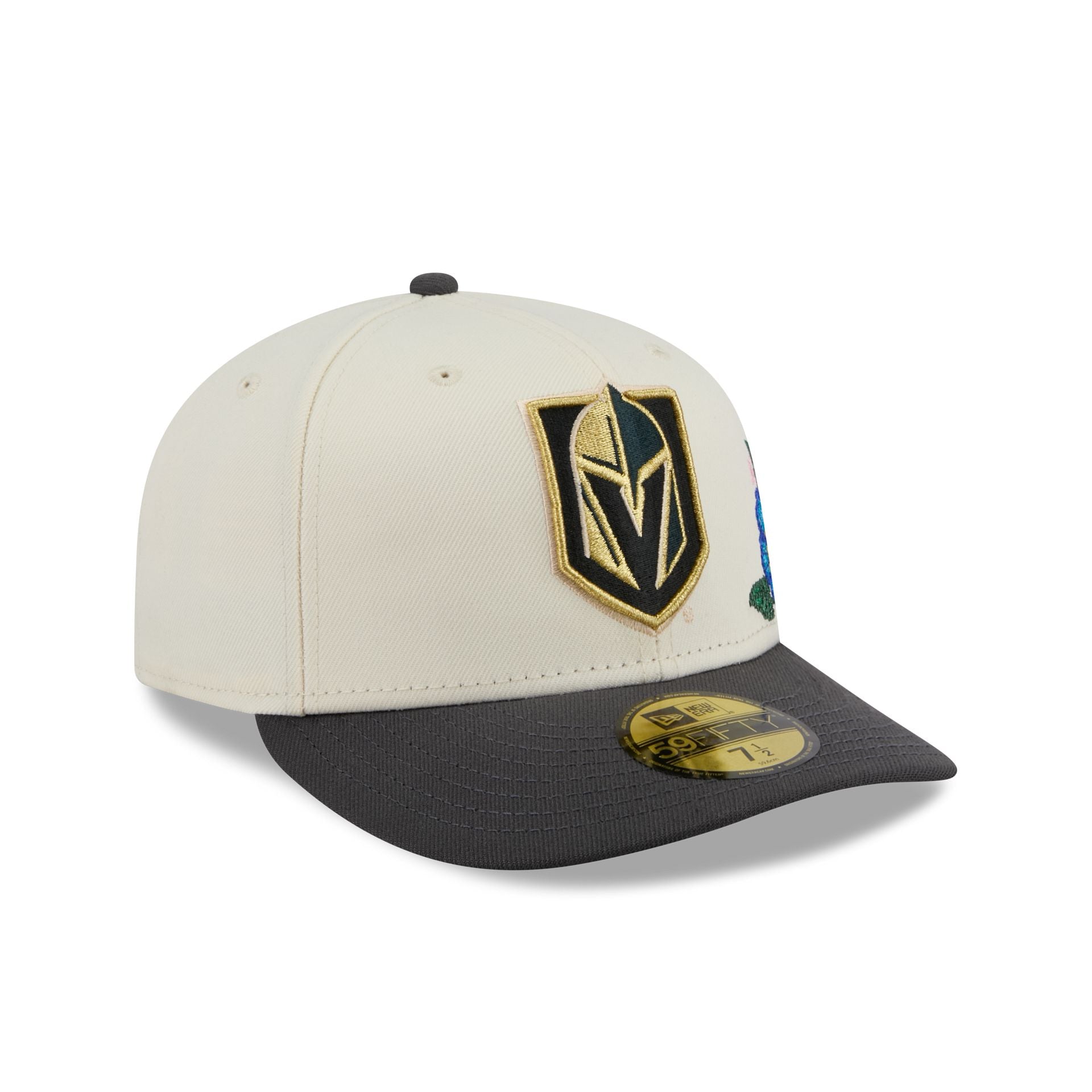 Vegas Golden Knights Tonal Florals White 59FIFTY Fitted Hat - Image 3