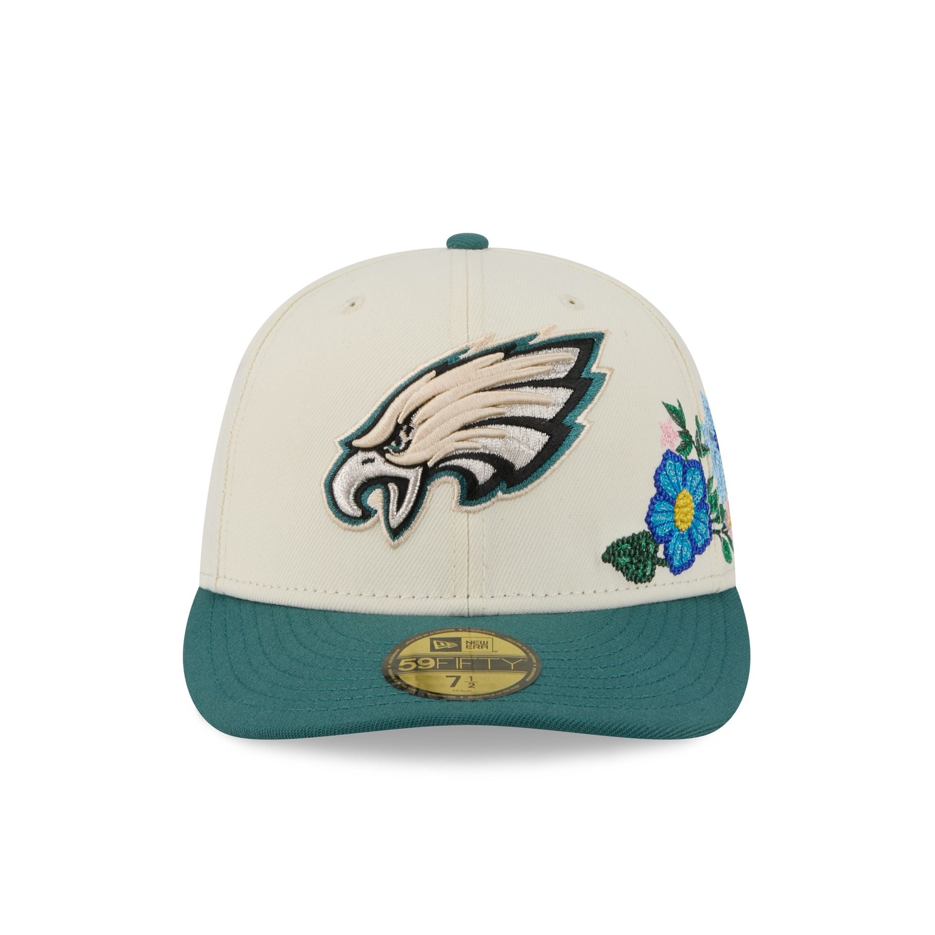 Philadelphia Eagles Tonal Florals White 59FIFTY Fitted Hat - Image 2