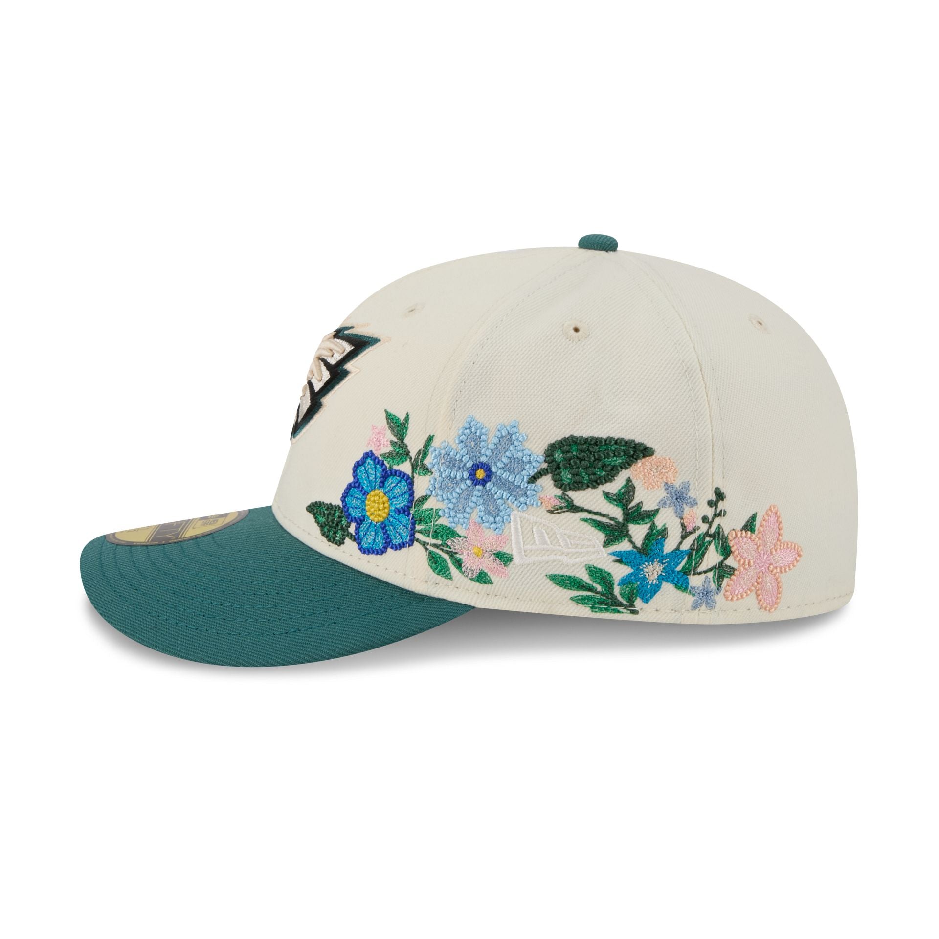 Philadelphia Eagles Tonal Florals White 59FIFTY Fitted Hat - Image 4
