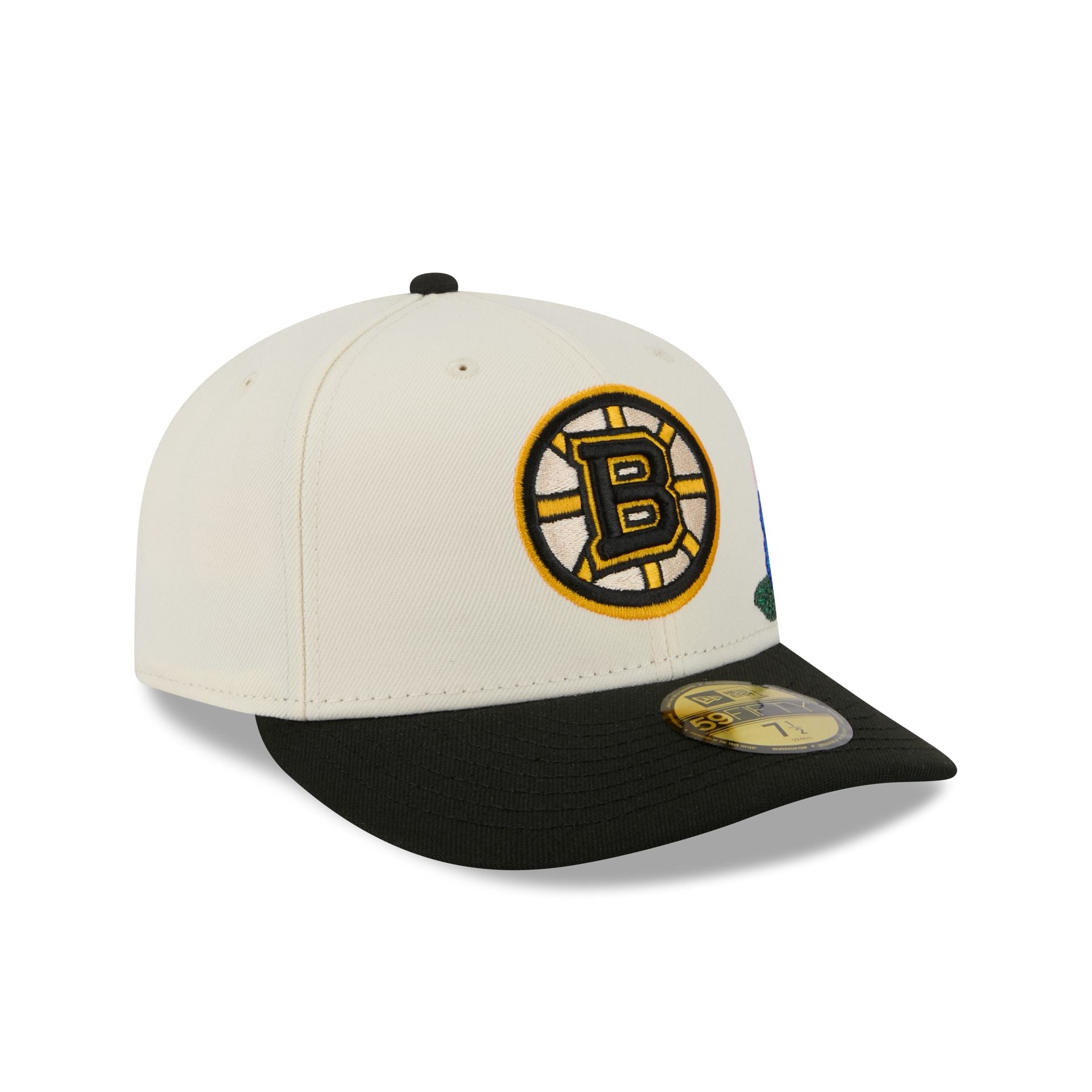 Boston Bruins Tonal Florals White 59FIFTY Fitted Hat - Image 3
