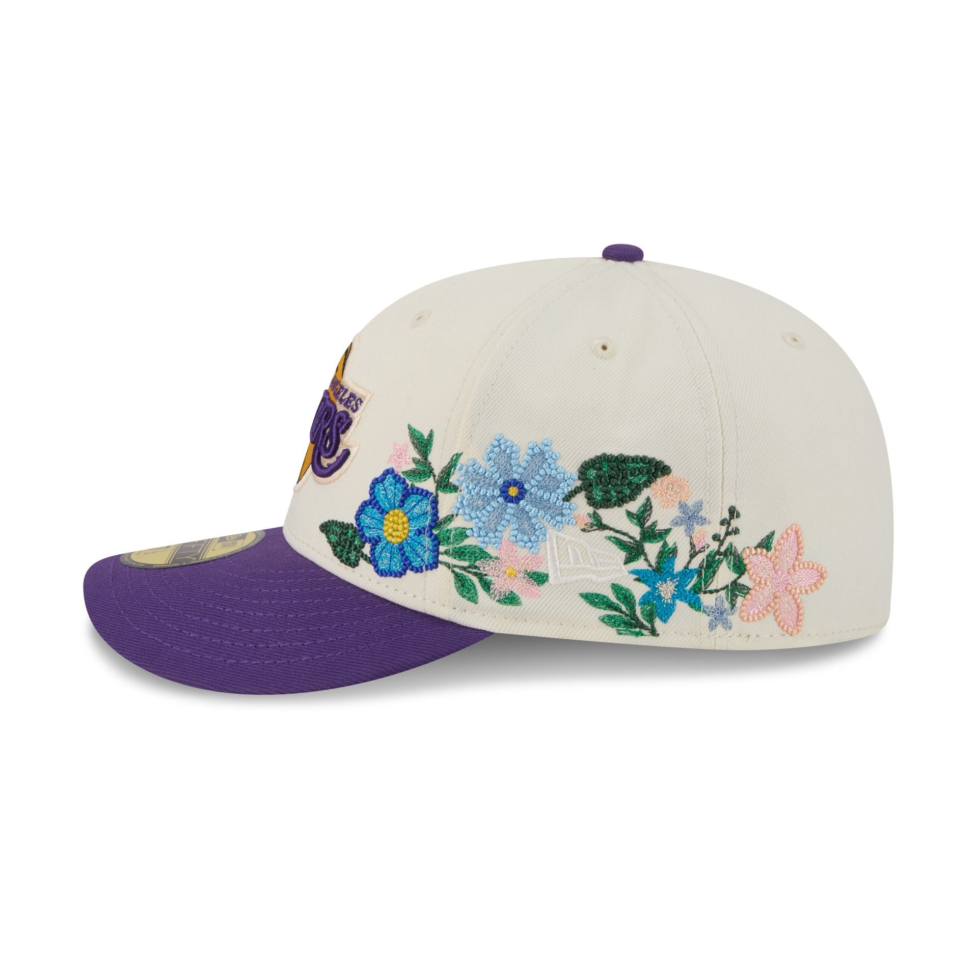 Los Angeles Lakers Tonal Florals White 59FIFTY Fitted Hat - Image 4