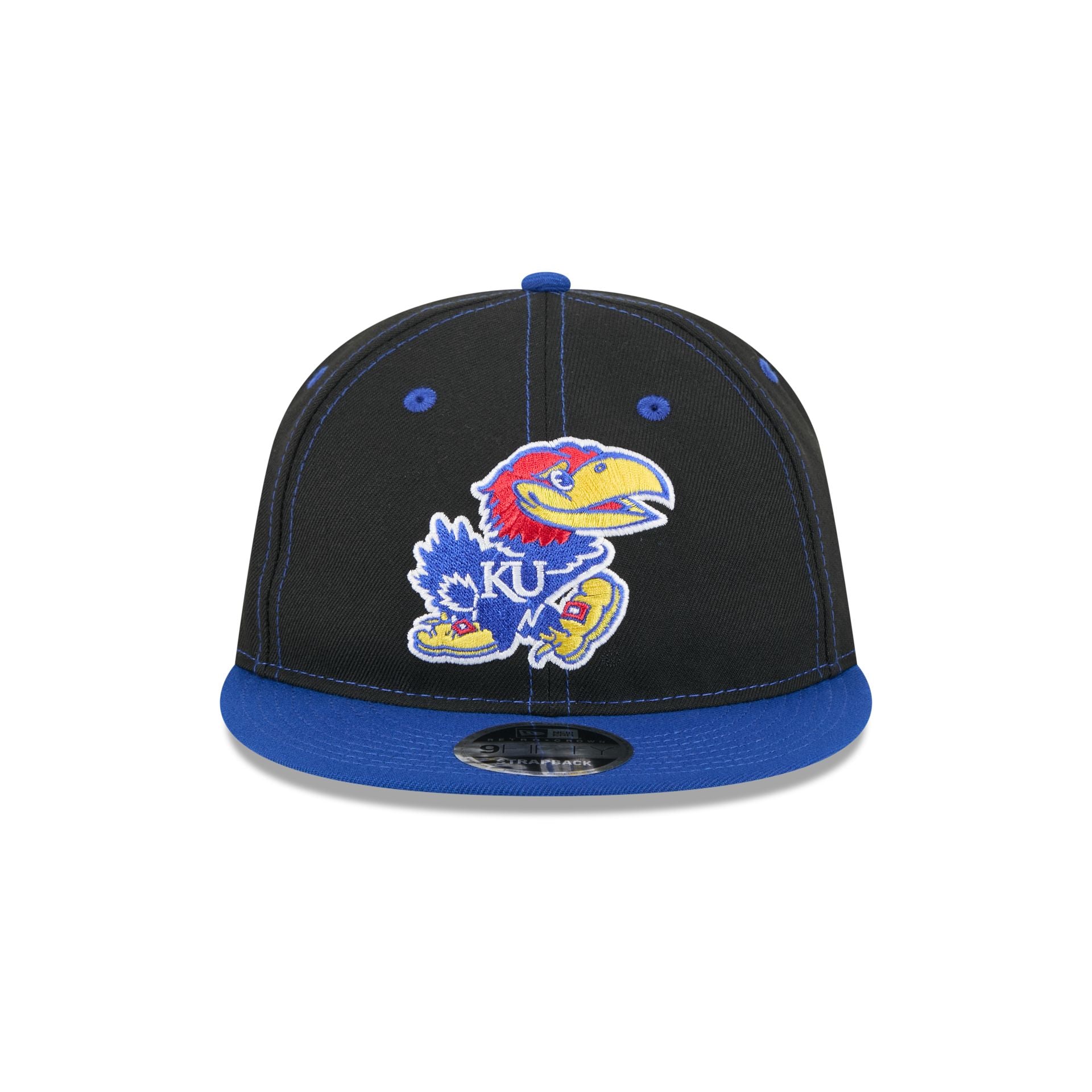 Kansas Jayhawks Tournament Side Patch Retro Crown 9FIFTY Strapback Hat - Image 2
