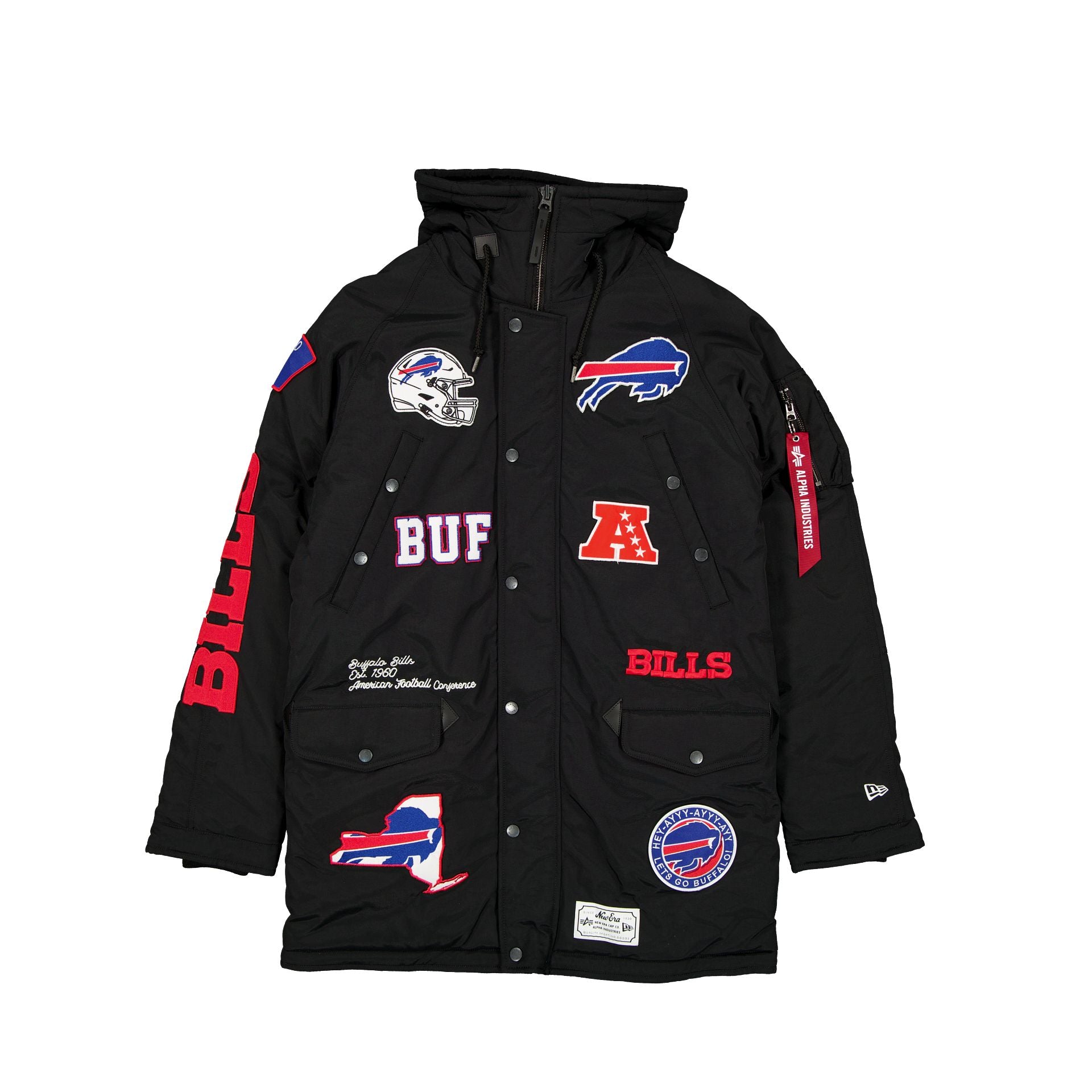 Alpha Industries x Buffalo Bills Black N-3B Parka Jacket