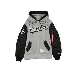 Alpha Industries x Chicago White Sox Gray MA-1 Full Zip Fleece Jacket