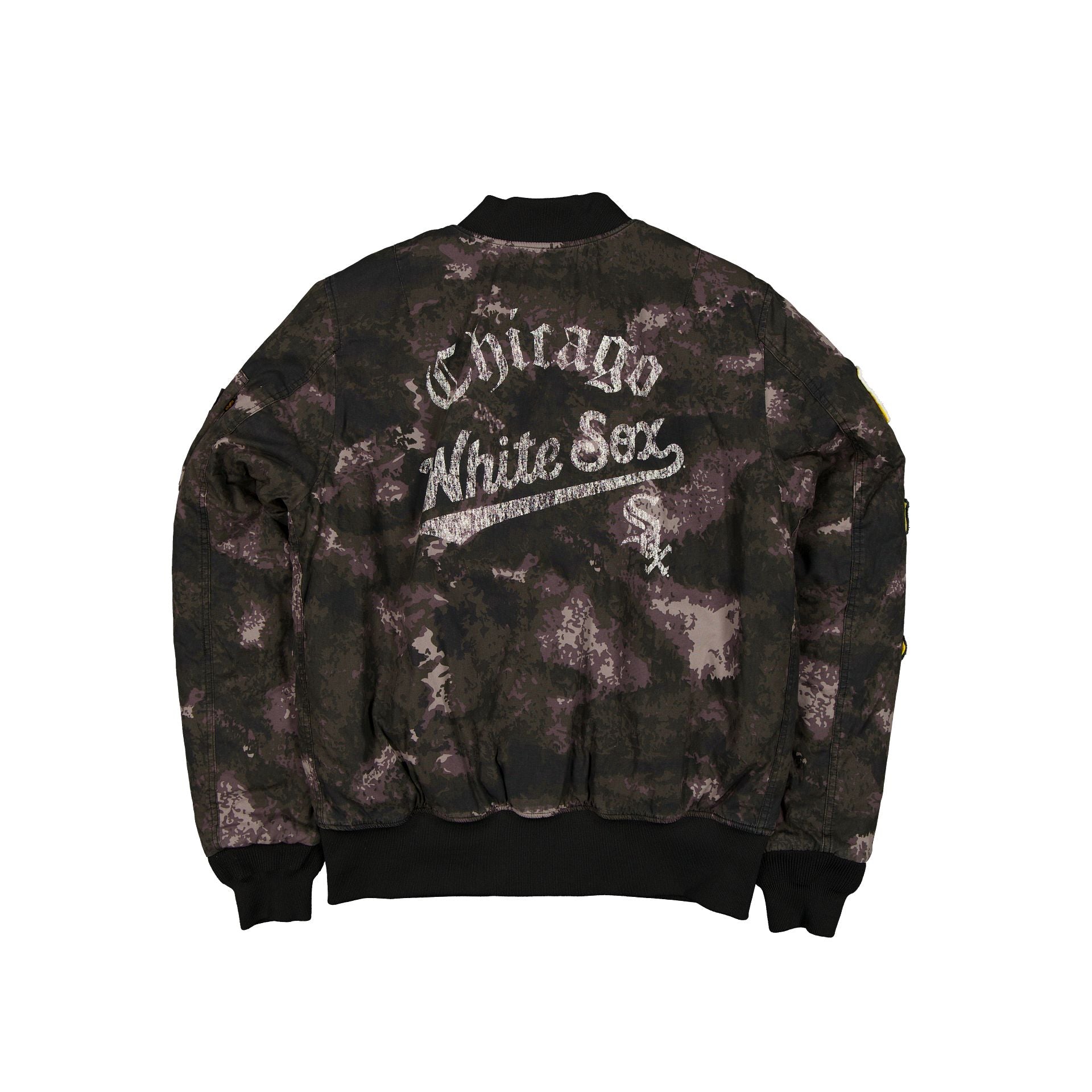 Alpha Industries x Chicago White Sox Black Camo MA-1 Bomber Jacket - Image 3