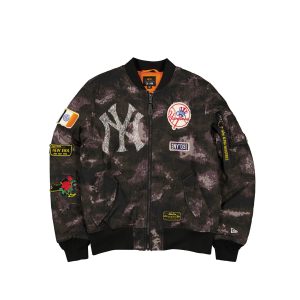 Alpha Industries x New York Yankees Black Camo MA-1 Bomber Jacket