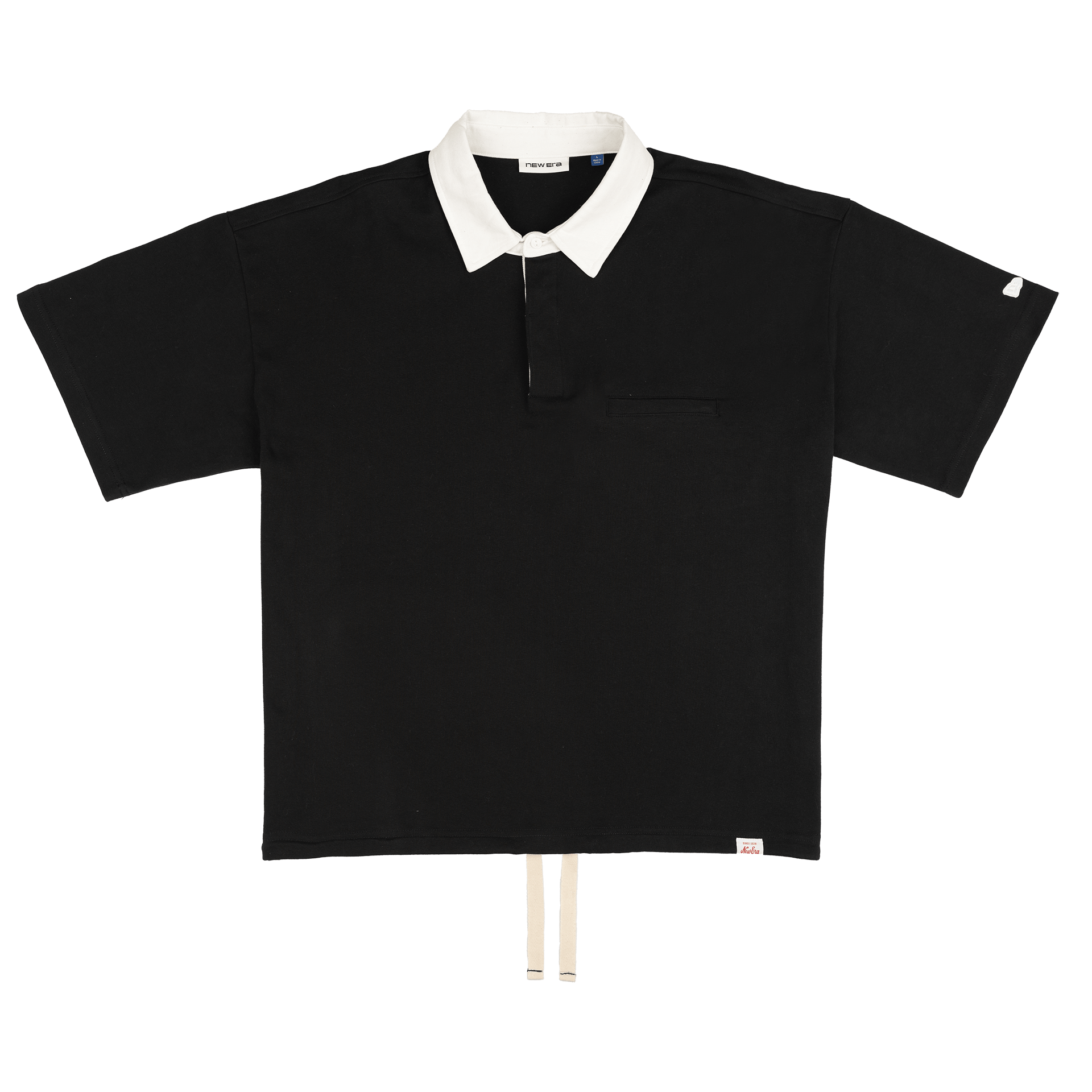New Era Branded Alden Black Rugby Shirt - Image 2
