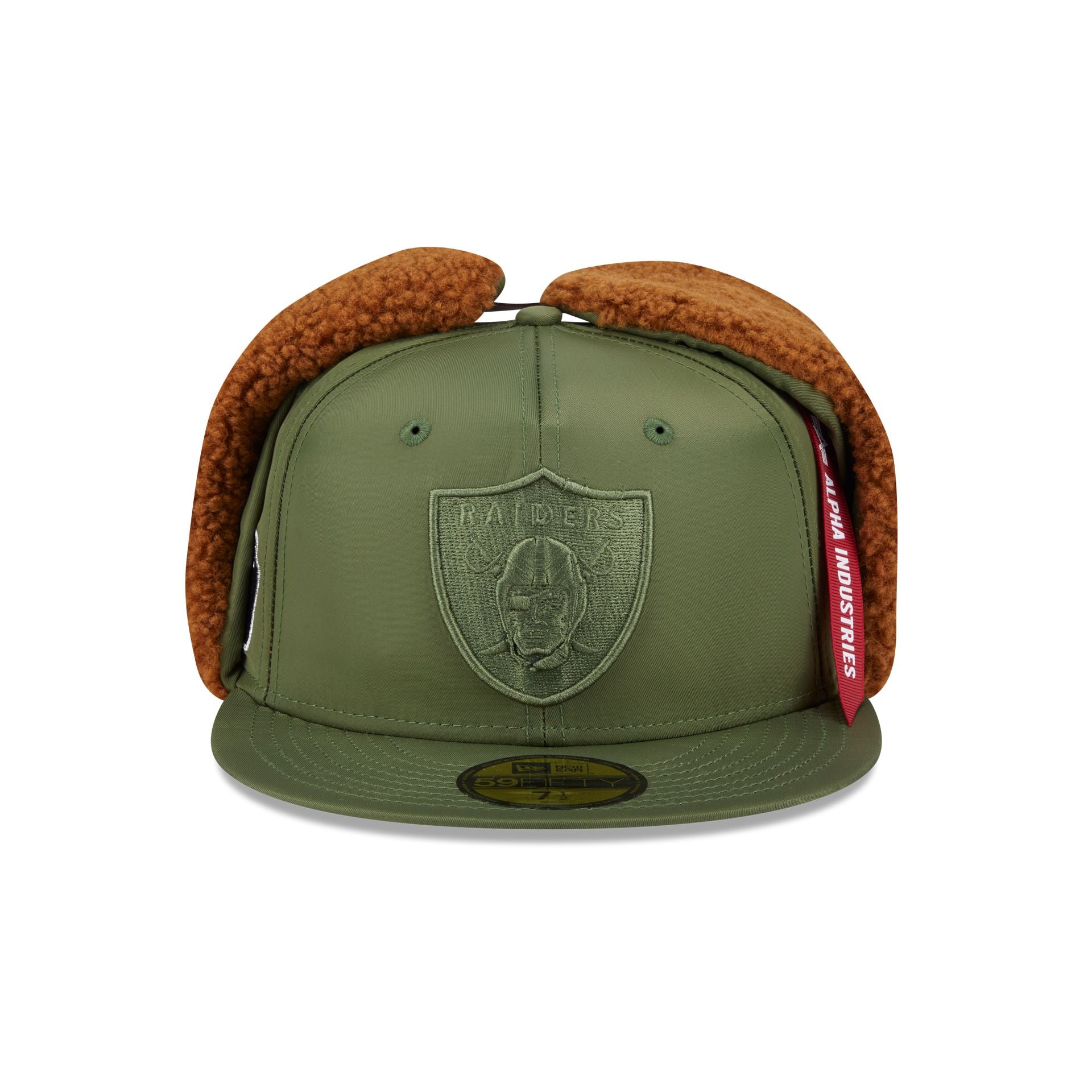 Alpha Industries x Las Vegas Raiders Olive Green Dog Ear 59FIFTY Fitted Hat - Image 2