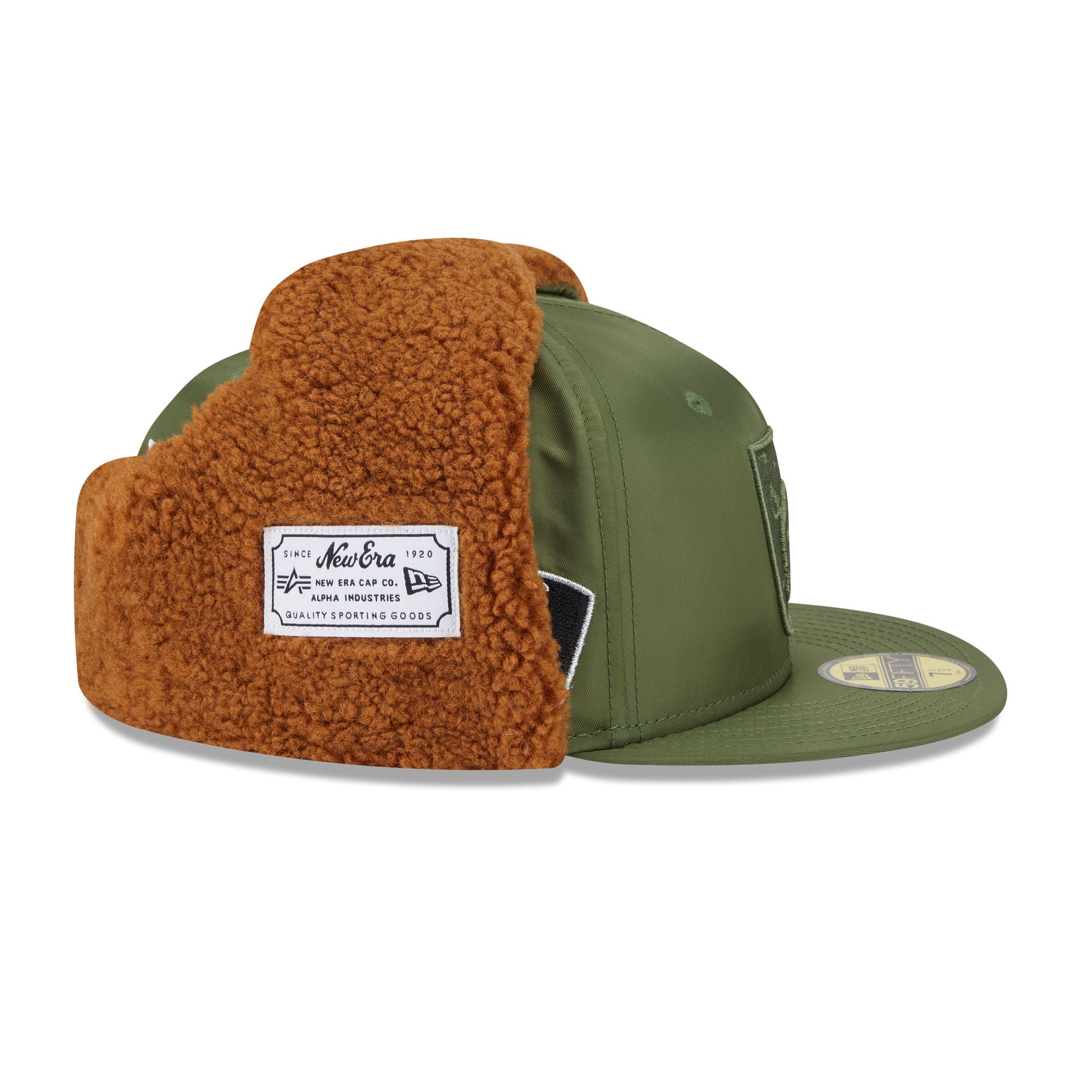 Alpha Industries x Las Vegas Raiders Olive Green Dog Ear 59FIFTY Fitted Hat - Image 5