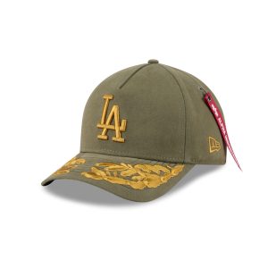 Alpha Industries x Los Angeles Dodgers Olive Green 9FORTY M-Crown A-Frame Snapback Hat