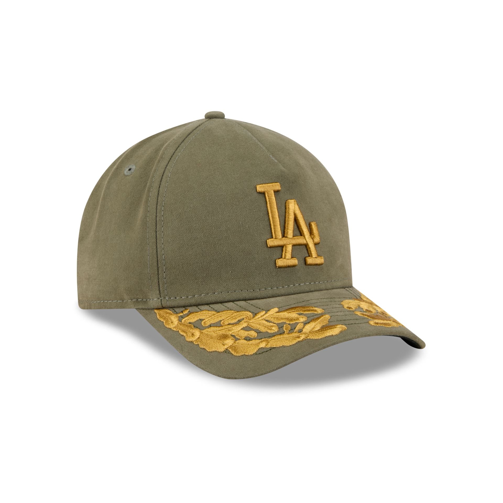 Alpha Industries x Los Angeles Dodgers Olive Green 9FORTY M-Crown A-Frame Snapback Hat - Image 3