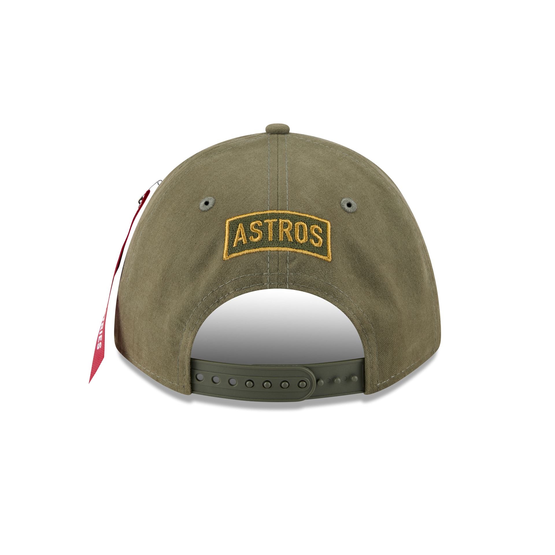Alpha Industries x Houston Astros Olive Green 9FORTY M-Crown A-Frame Snapback Hat - Image 6