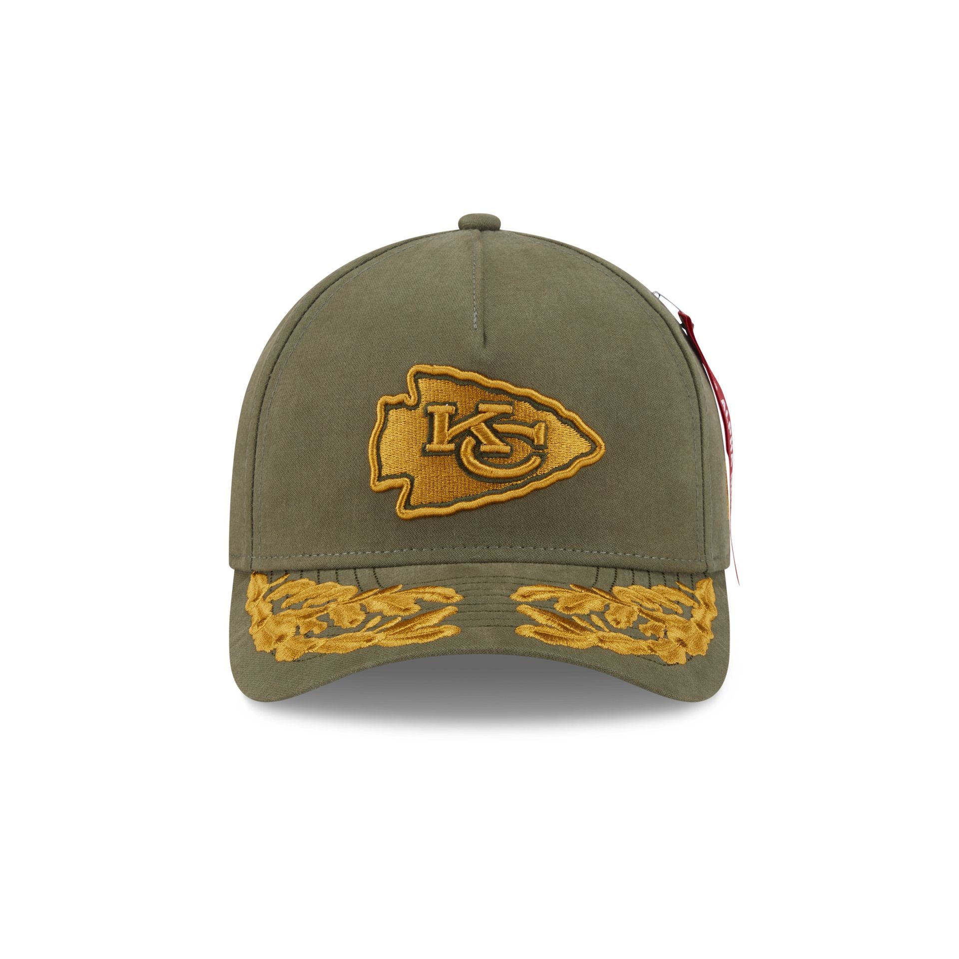 Alpha Industries x Kansas City Chiefs Olive Green 9FORTY M-Crown A-Frame Snapback Hat - Image 2