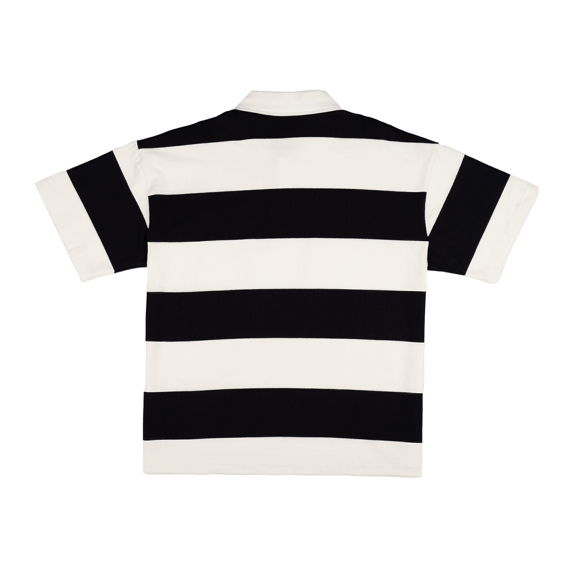 New Era Branded Embroidered Yarn Dye Navy Rugby Shirt - Image 3