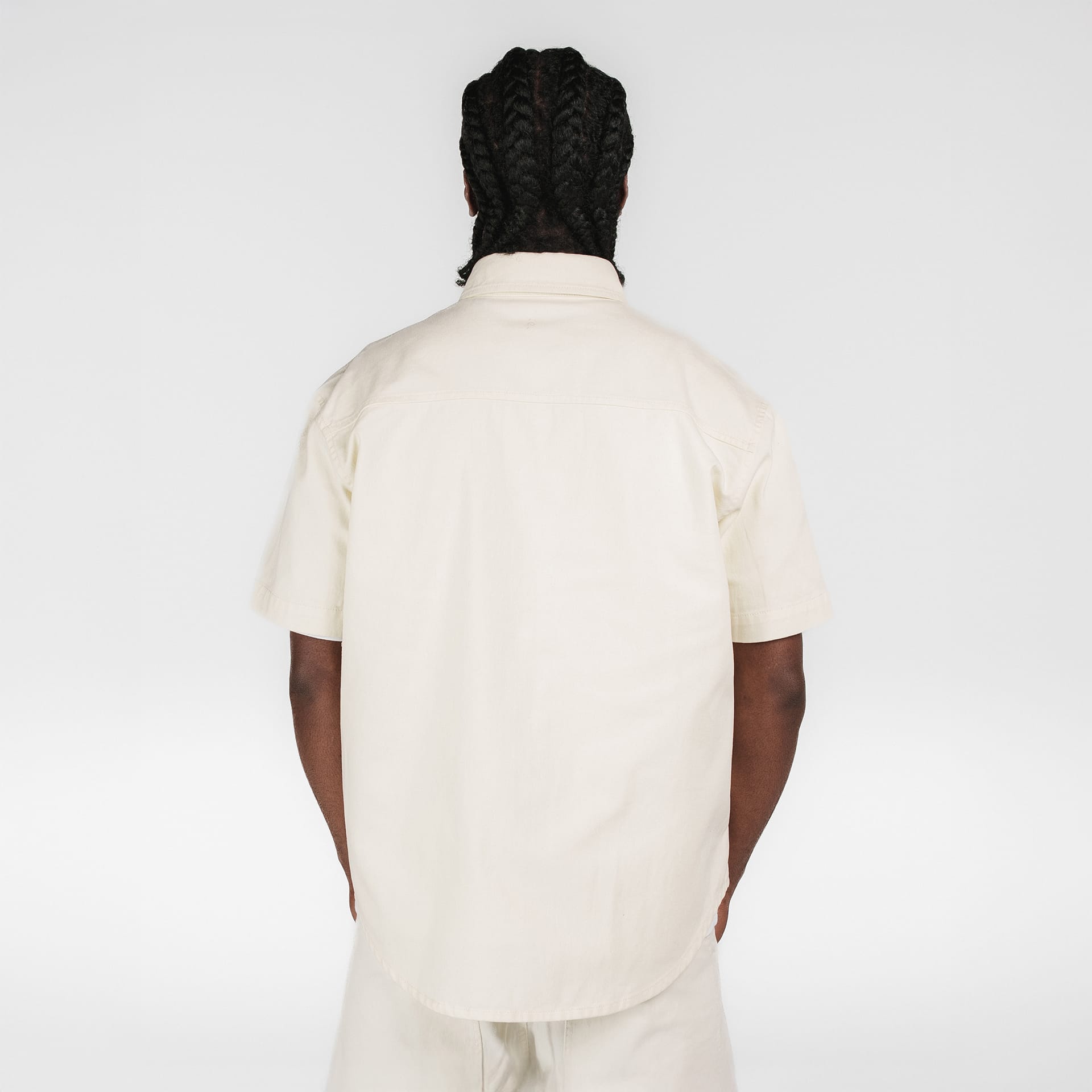 New Era Branded Ellicott Chrome White Twill Half Sleeve Button Up Shirt - Image 4