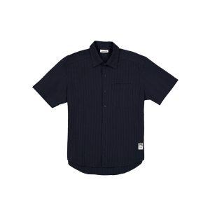 New Era Branded Seersucker Ellicott Button Up Navy Shirt